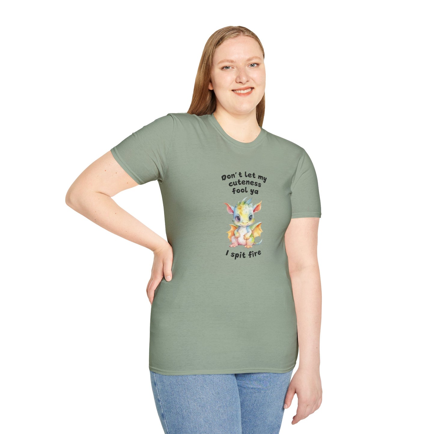 Don’t Let My Cuteness Fool You | Baby Dragon in Soft Pastels | Unisex Graphic Tee