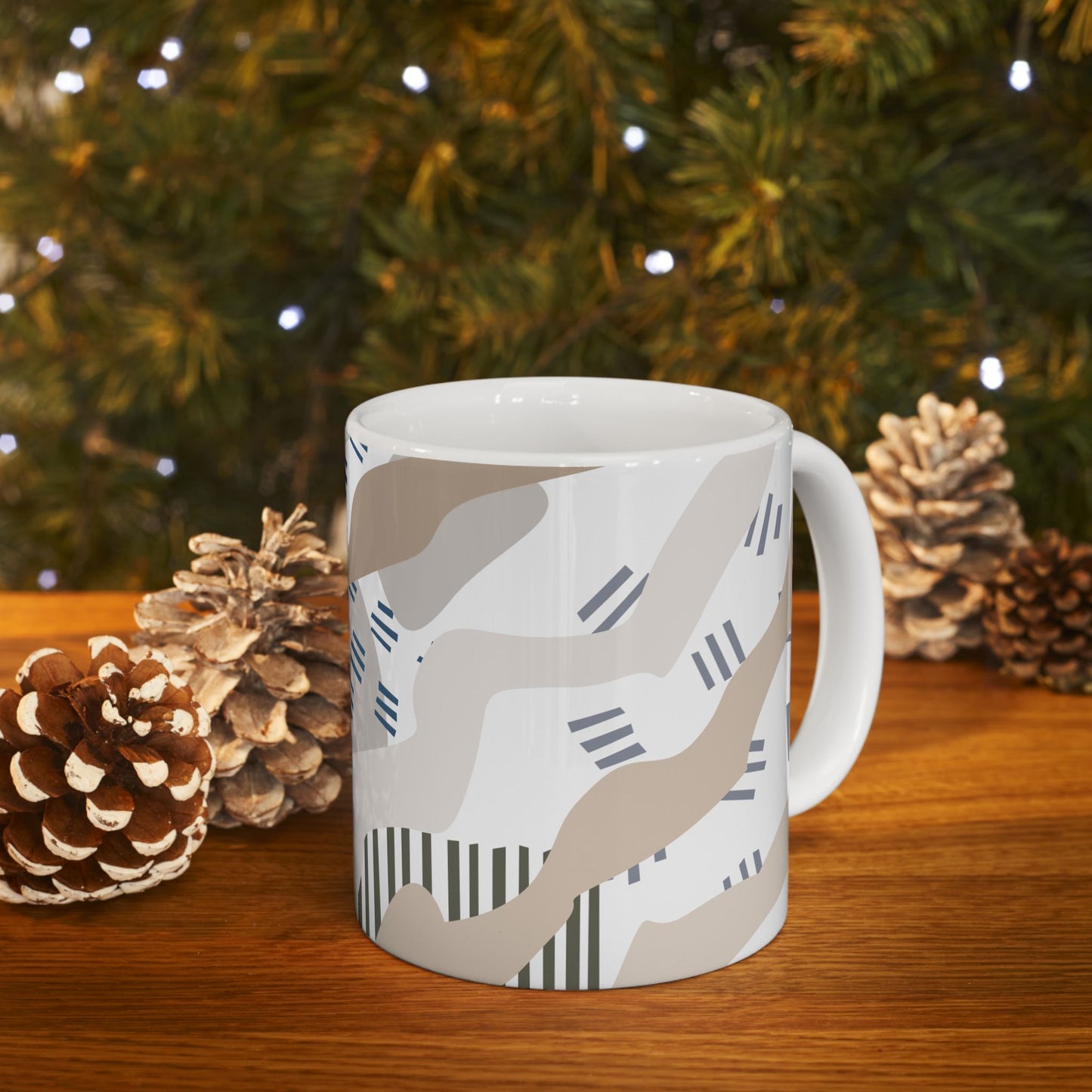 Retro Art | Flows of Creams | Ceramic Mug | 11 oz