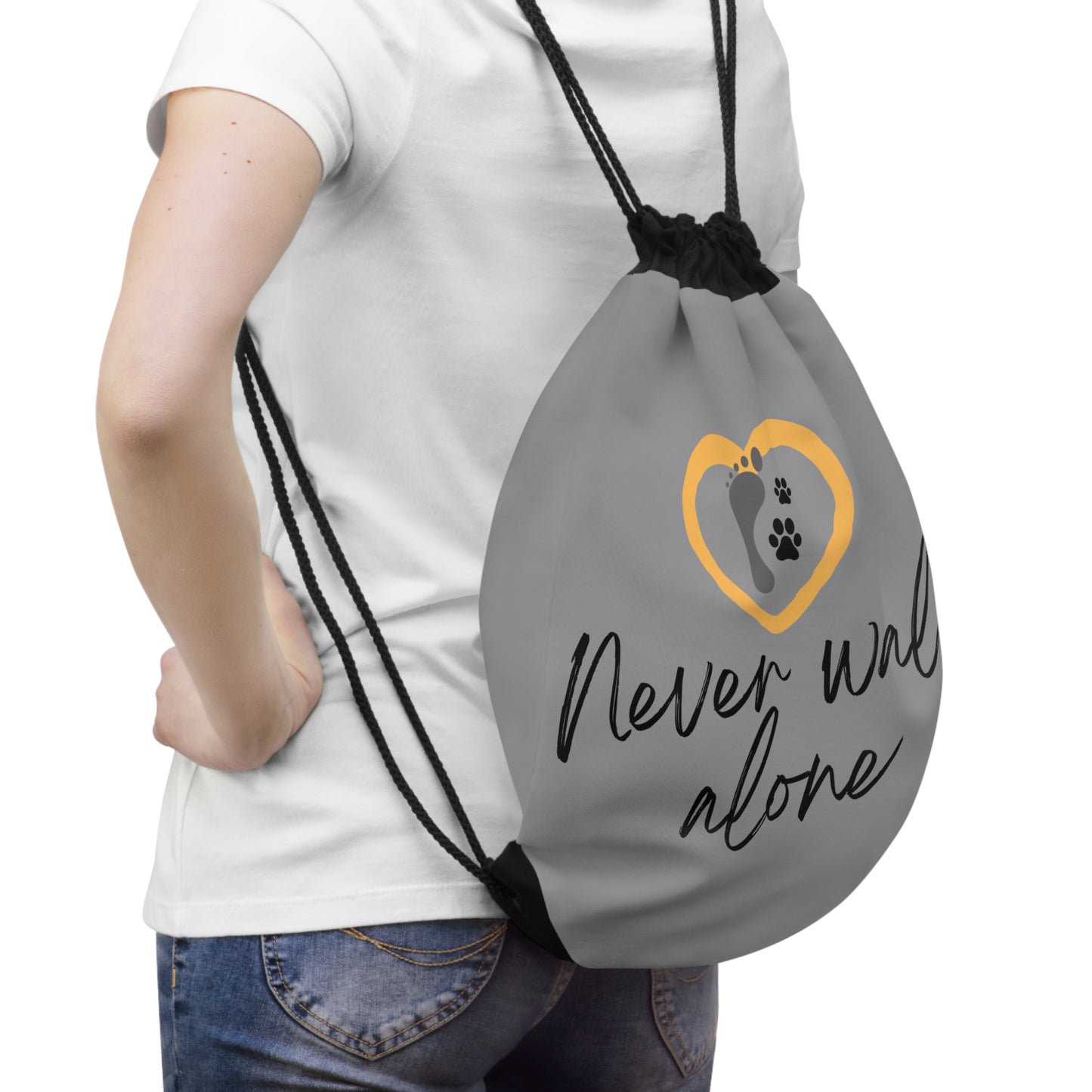 Never Walk Alone | Drawstring Bag