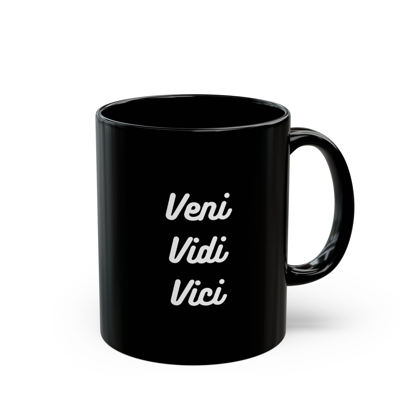 Veni, Vidi, Vici | V-Cubed | Black Mug | 11 oz