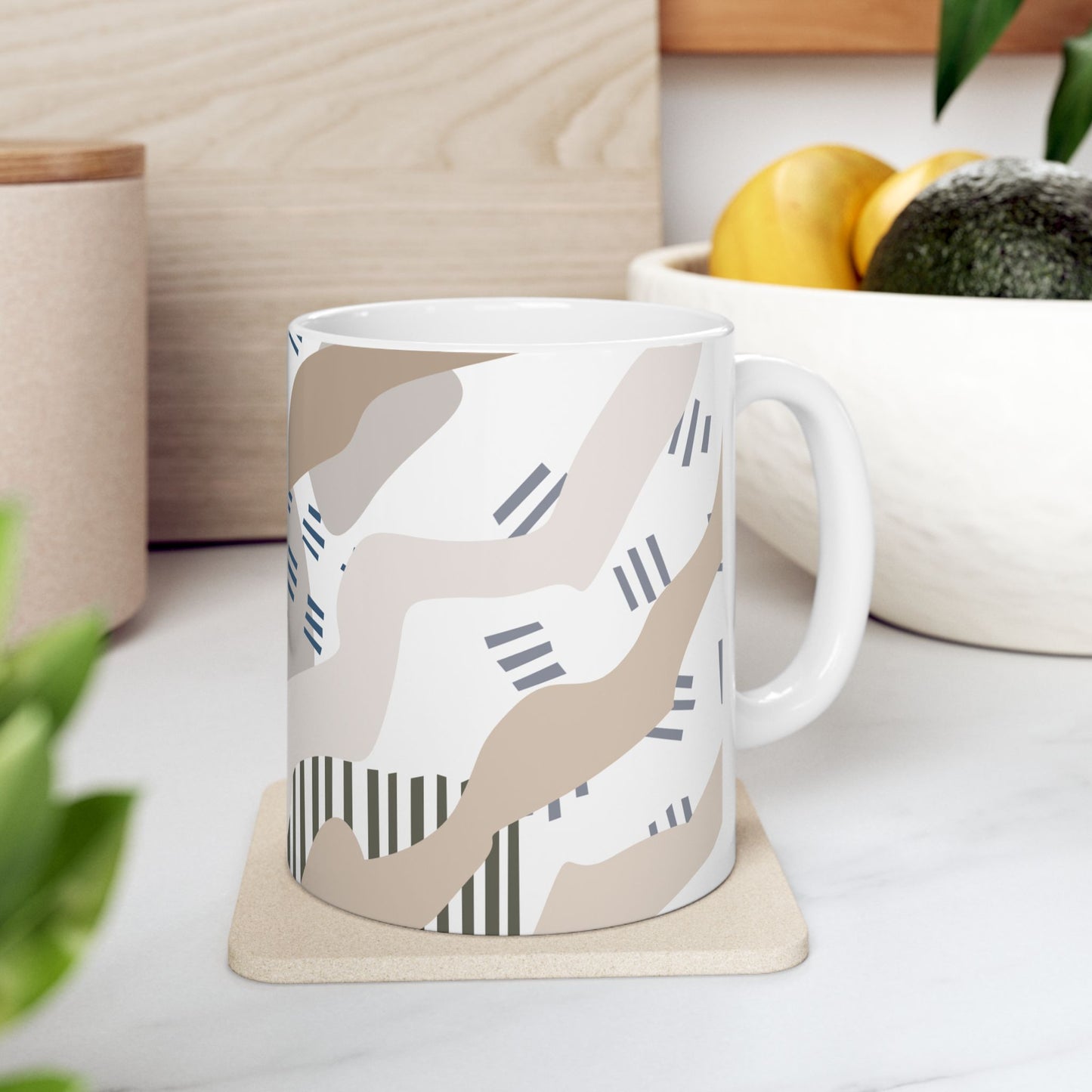 Retro Art | Flows of Creams | Ceramic Mug | 11 oz