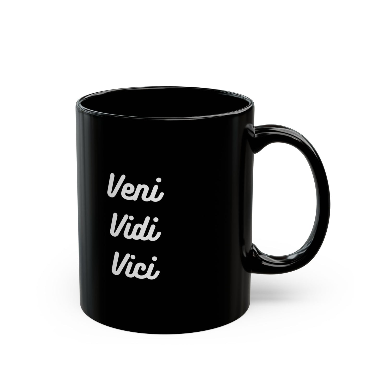 Veni, Vidi, Vici | V-Cubed | Black Mug | 11 oz