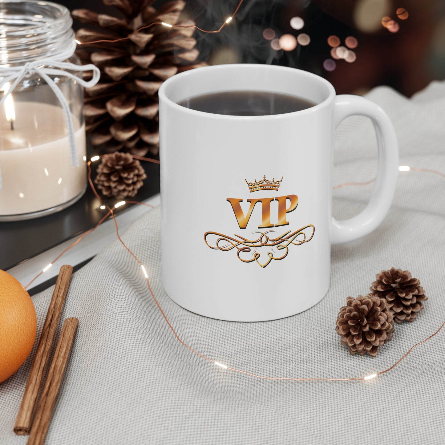 VIP Daytime Drinking Club Mug | Side-by-Side Image | White Ceramic Mug | 11 oz