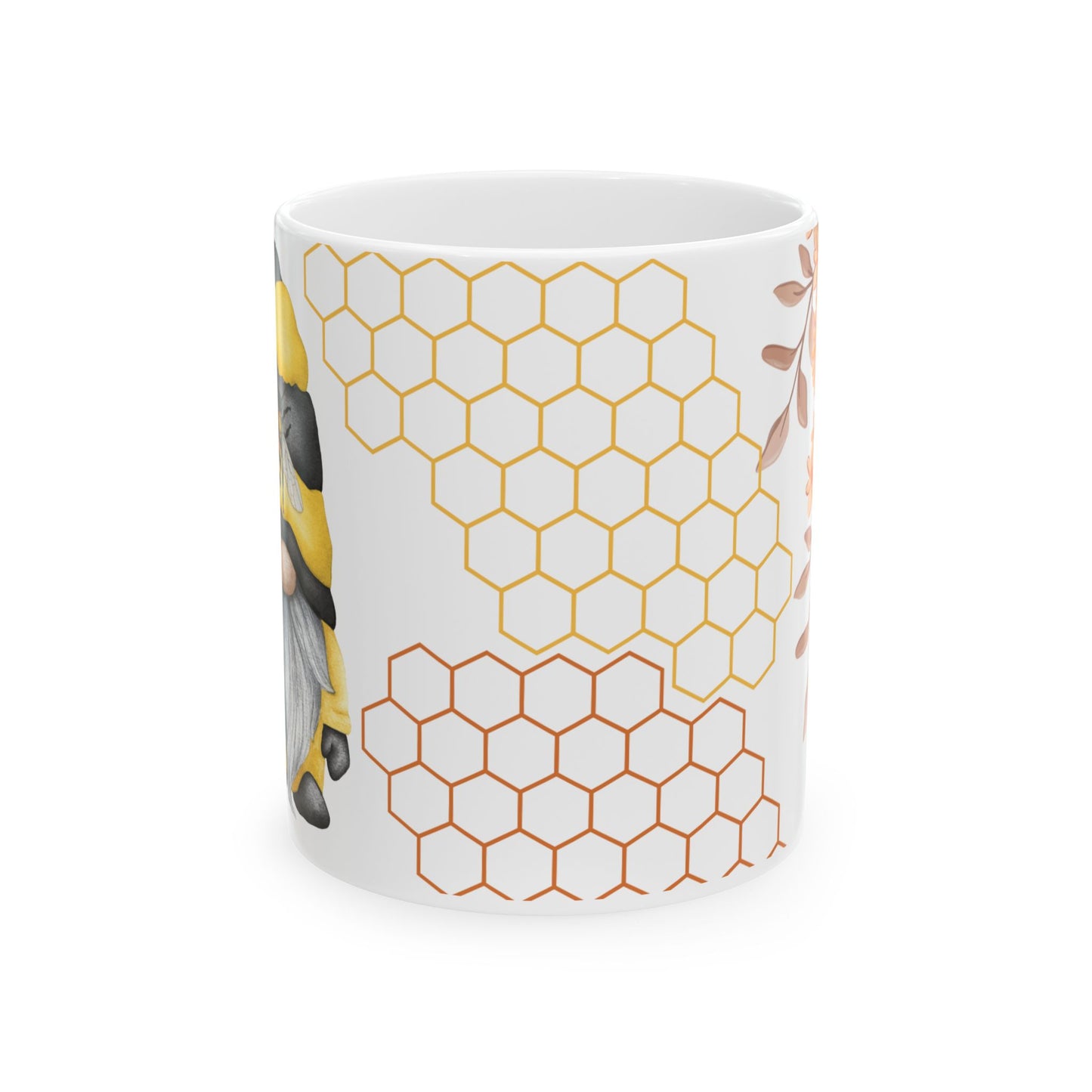 Bee Gnome with Bees Ceramic Mug, 11oz