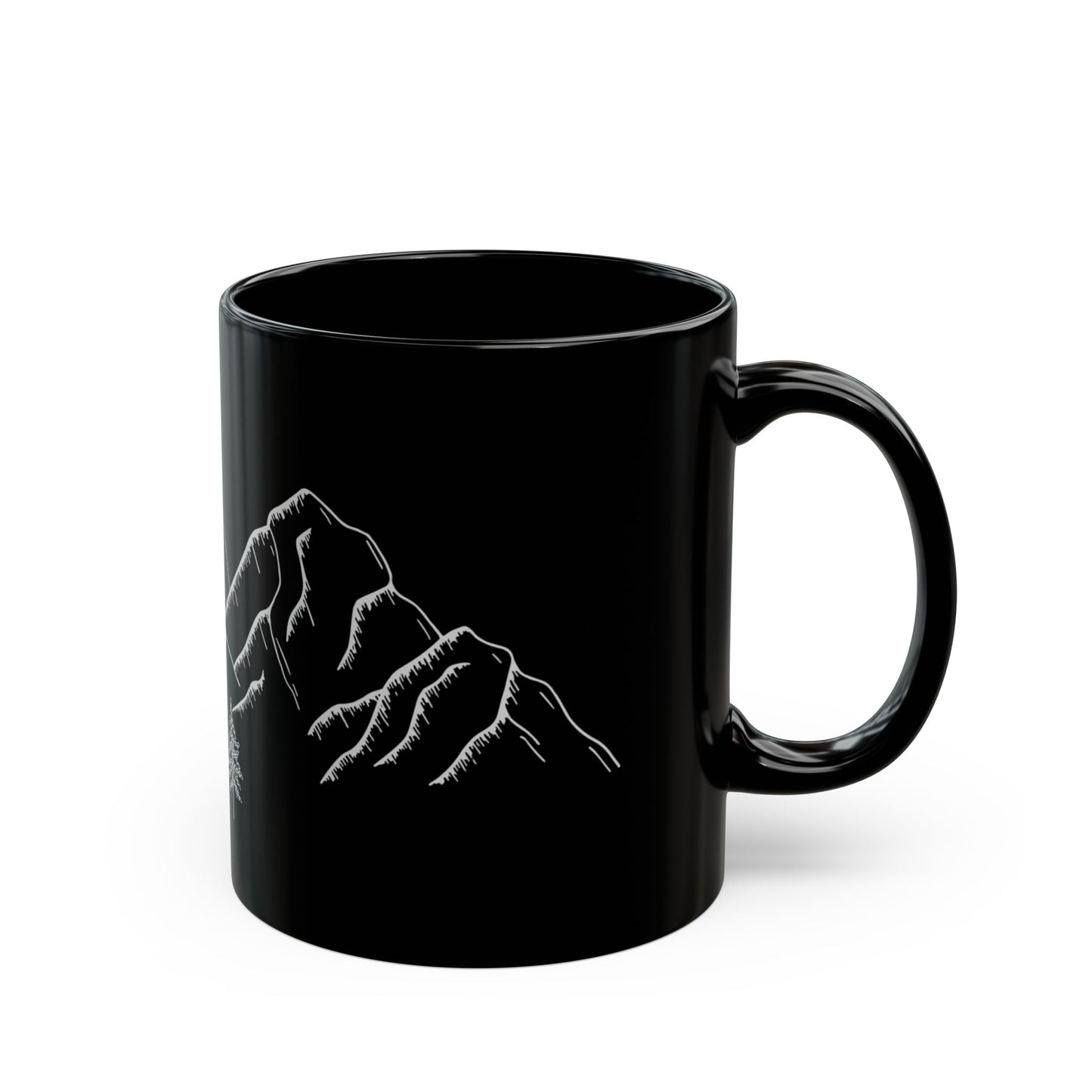 Mountain Landscape | Black Mug for Nature Lovers | Ceramic Mug | 11 oz