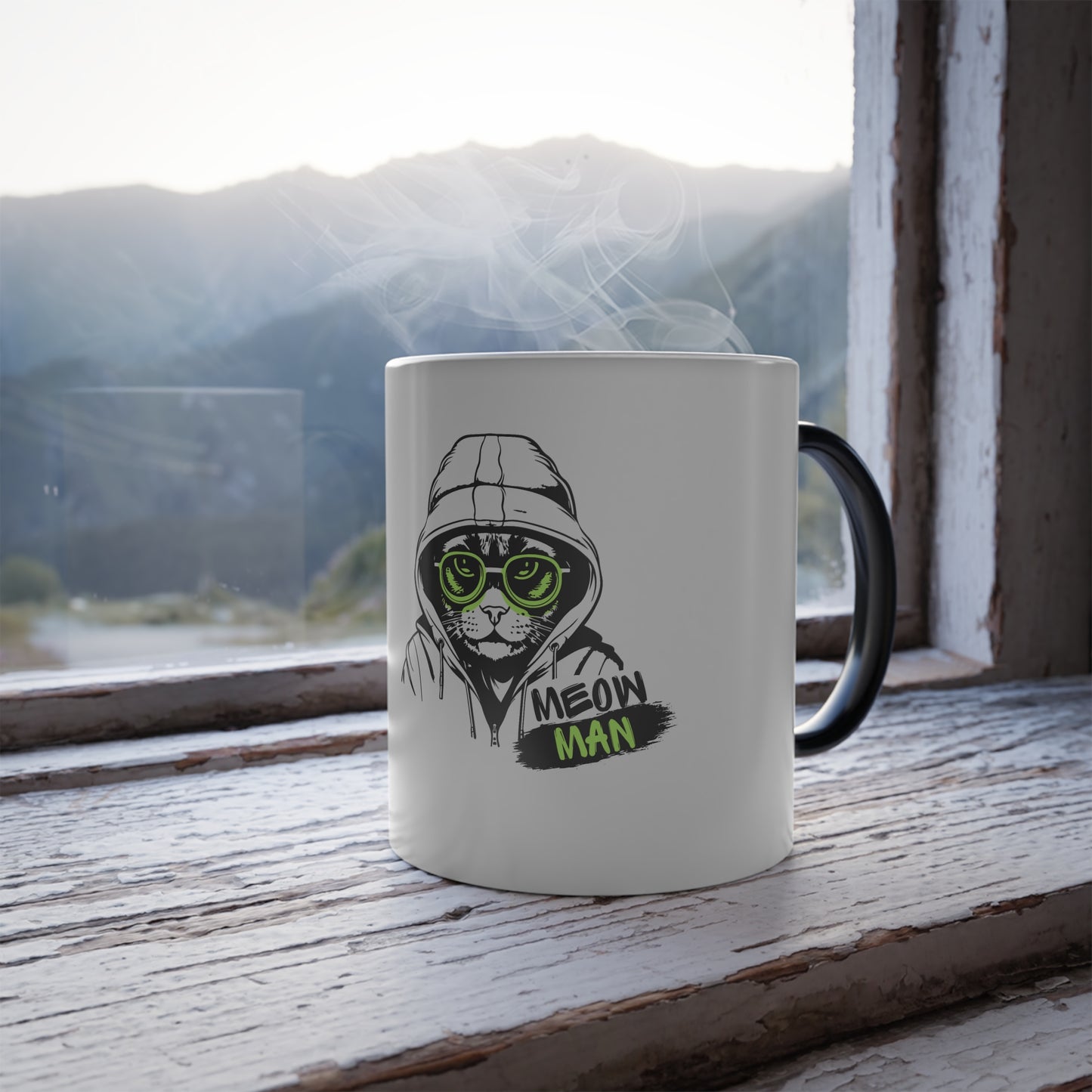 Meow Man | Cool Attitude | Color Morphing Mug | 11 oz