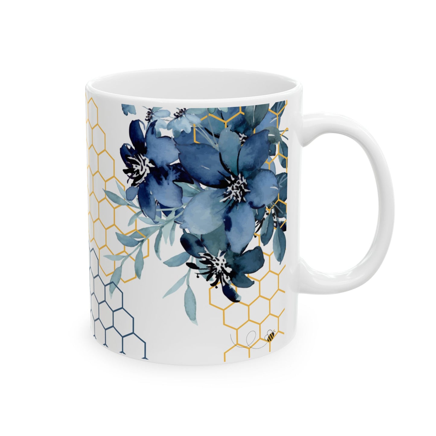 Gnome | Daisy | Blue Flowers | Ceramic Mug | 11 oz