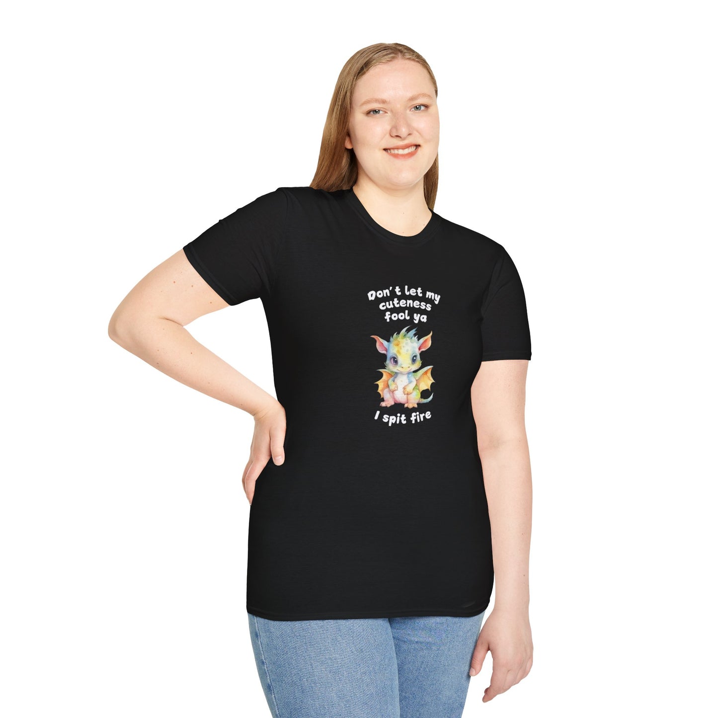 Don’t Let My Cuteness Fool You | Baby Dragon in Soft Pastels | Unisex Graphic Tee