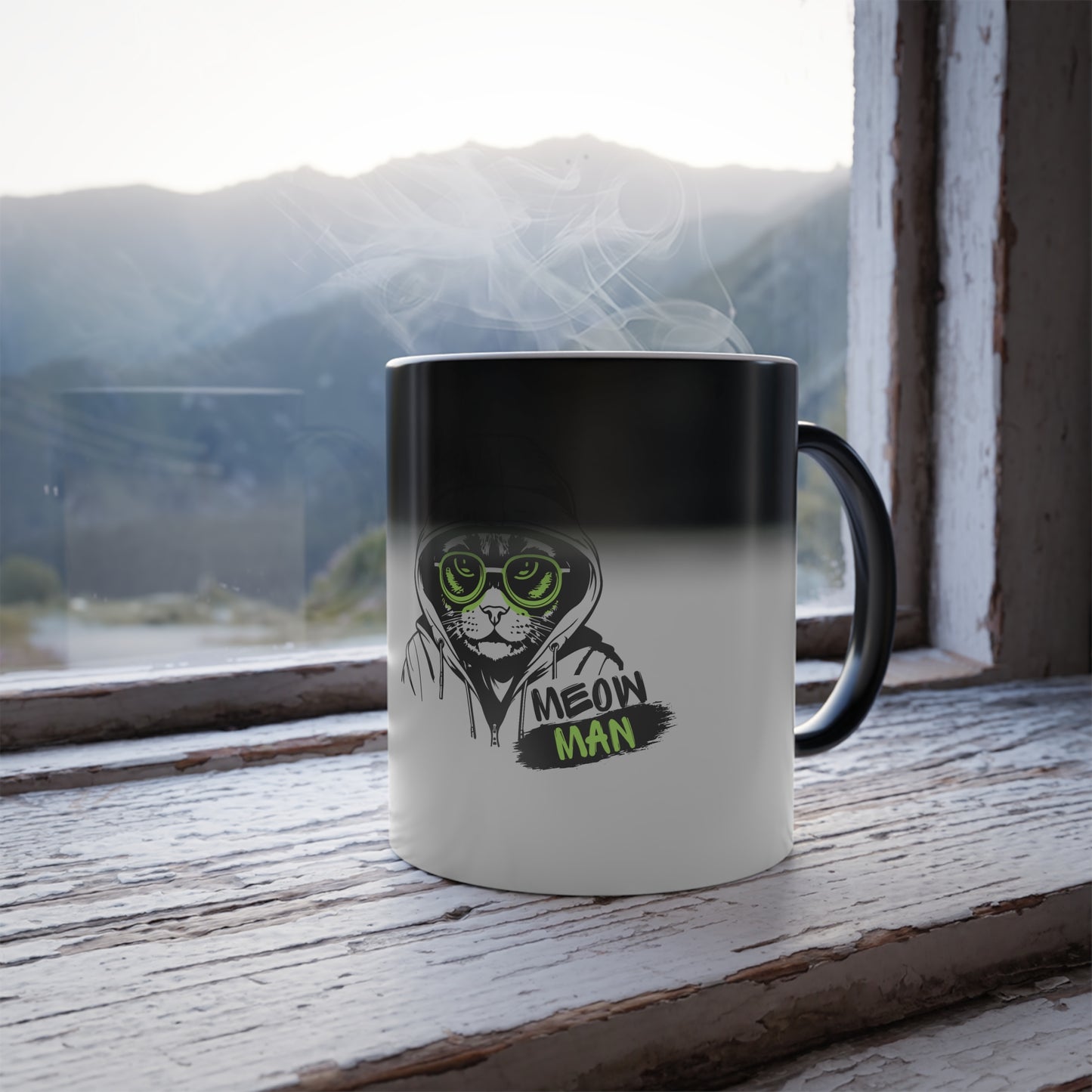 Meow Man | Cool Attitude | Color Morphing Mug | 11 oz