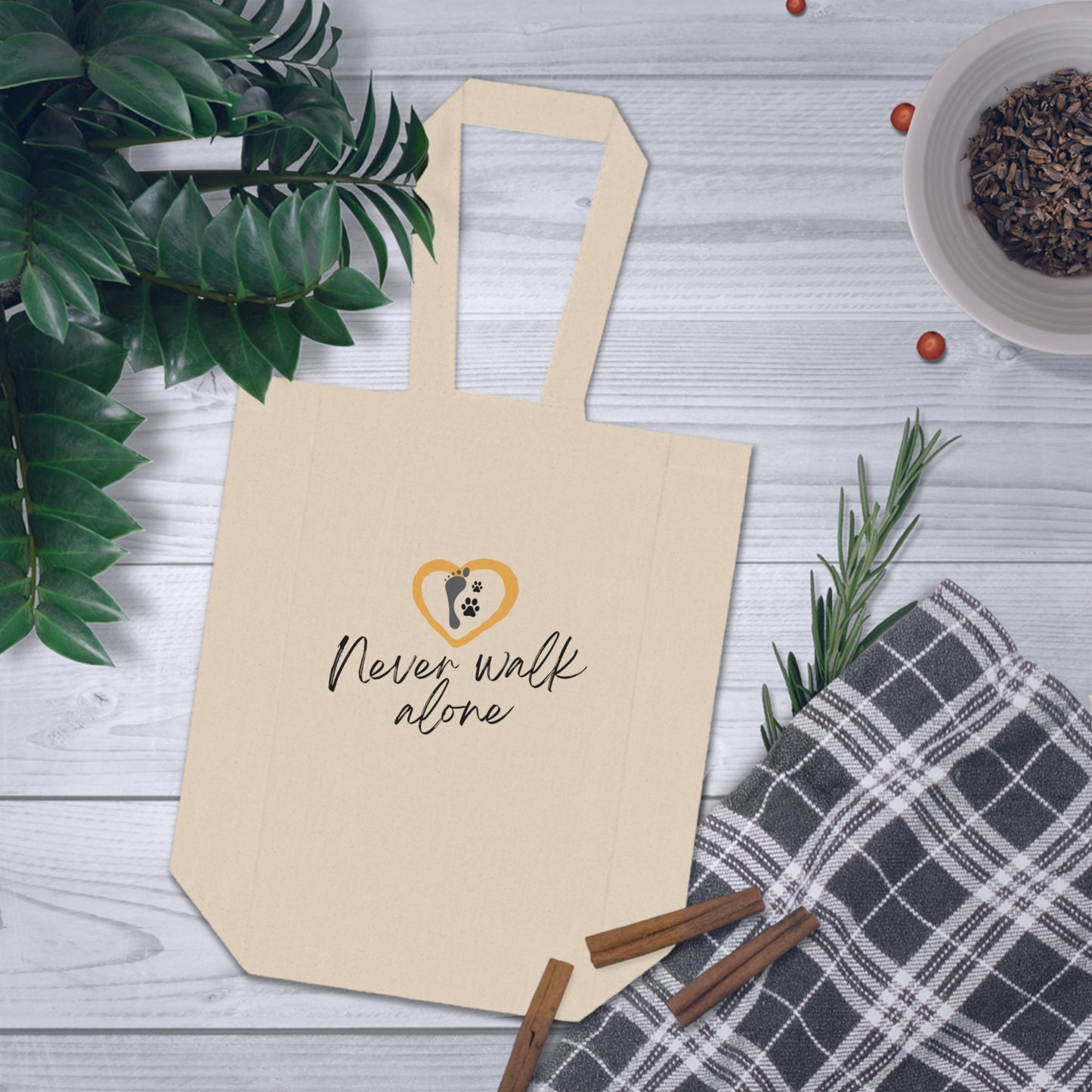 Never Walk Alone | Double Wine Tote Bag