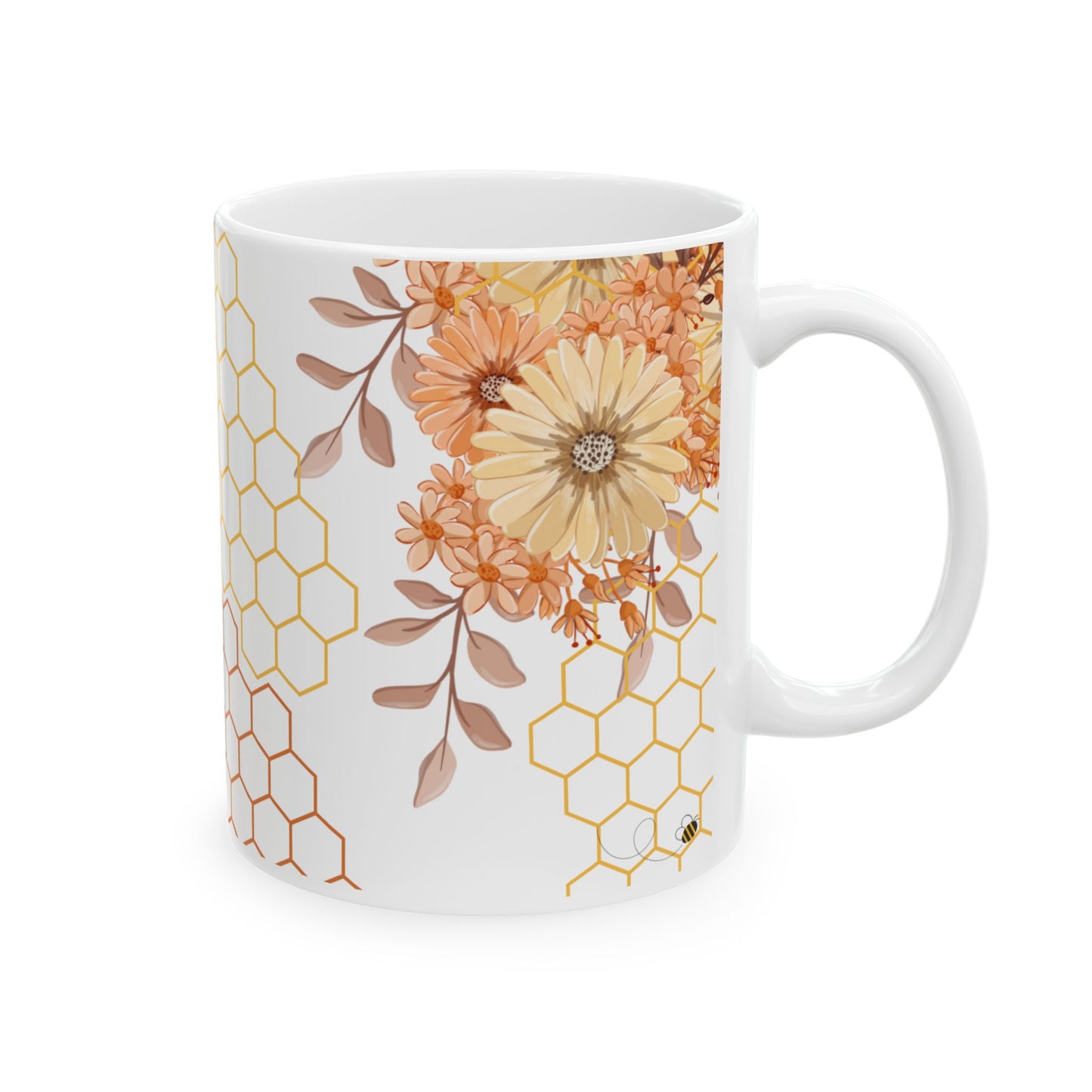 Bee Gnome with Bees Ceramic Mug, 11oz