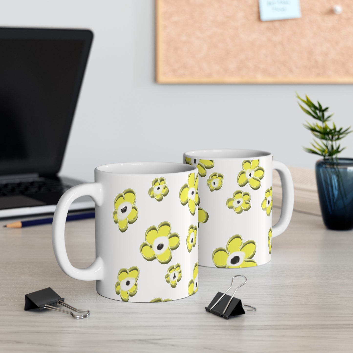 Yellow Floral | Ceramic Mug | 11 oz