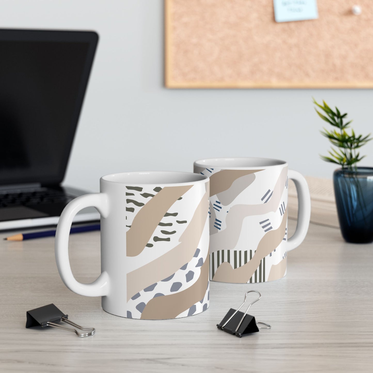 Retro Art | Flows of Creams | Ceramic Mug | 11 oz