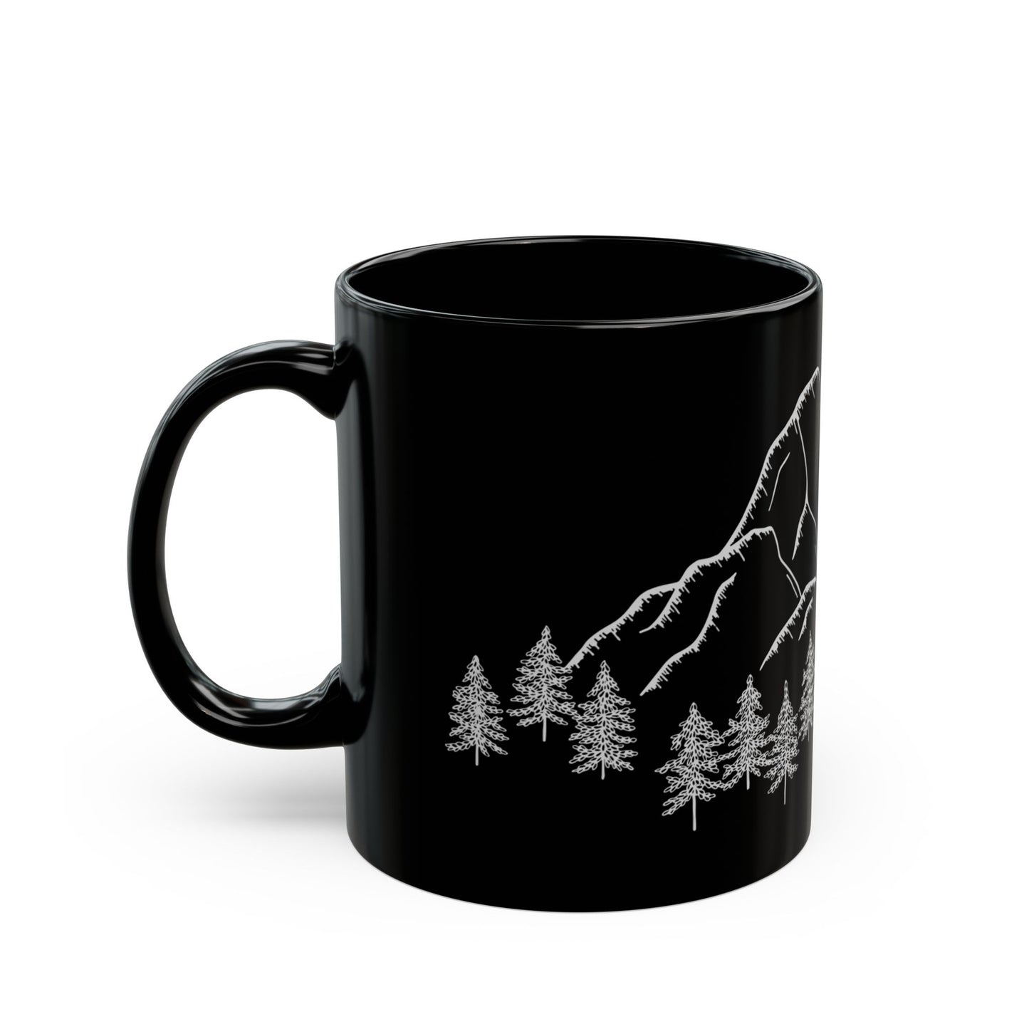 Mountain Landscape | Black Mug for Nature Lovers | Ceramic Mug | 11 oz