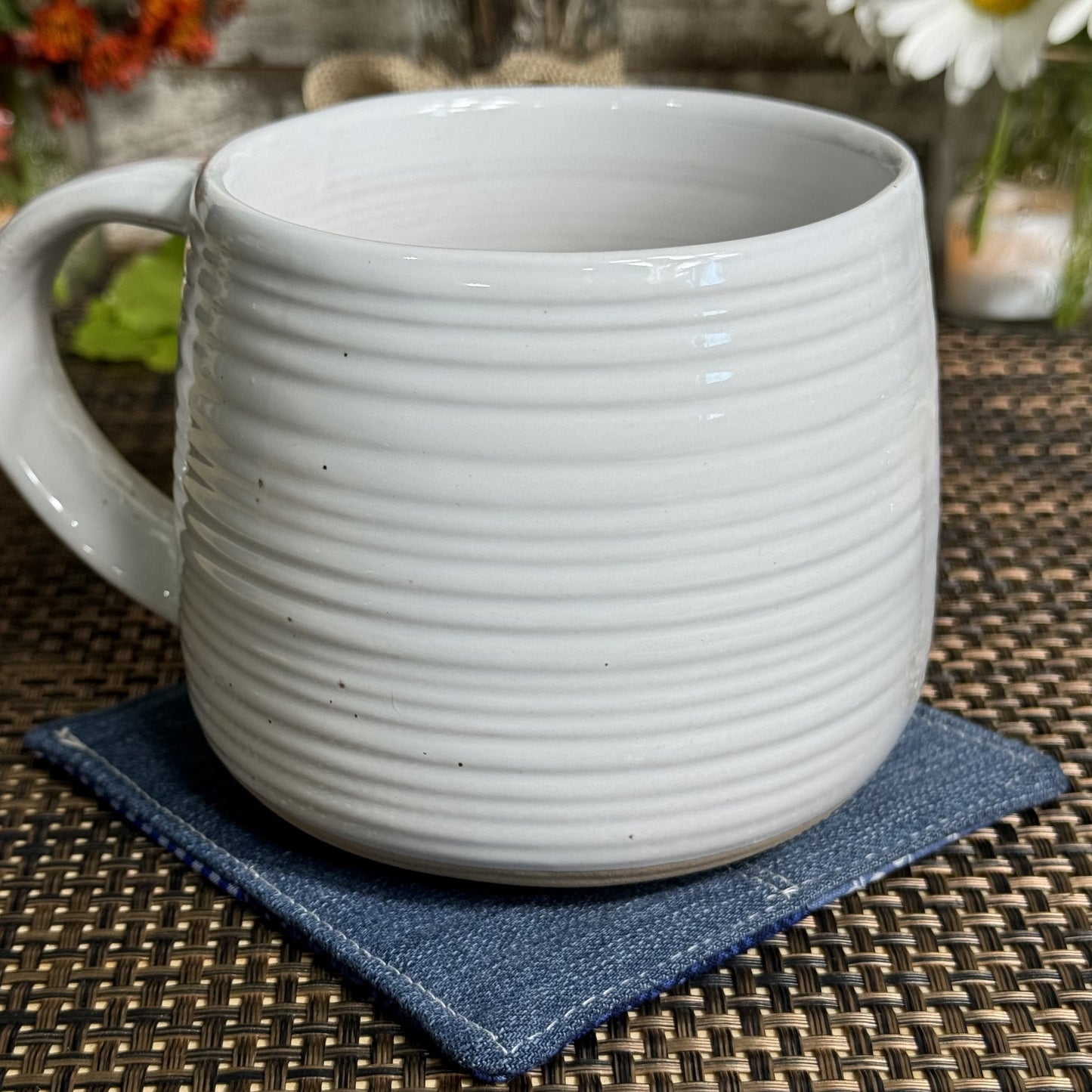 Coasters | Original | Upcycled 3 pack | Blue Blocks Combo