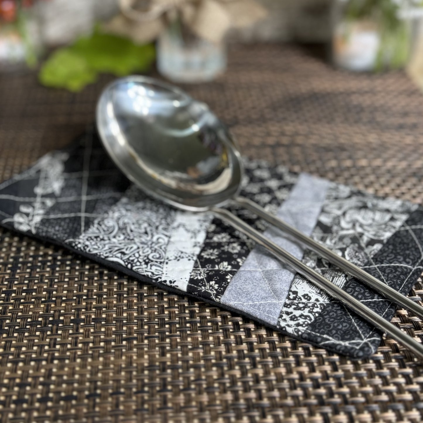 Coasters | Extra Large | Upcycled 1 Pack | Black/White Combo