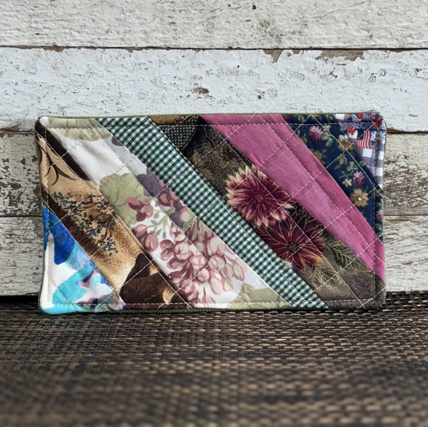 Coasters | Extra Large | Upcycled 1 Pack | Pink/Green/Floral Combo