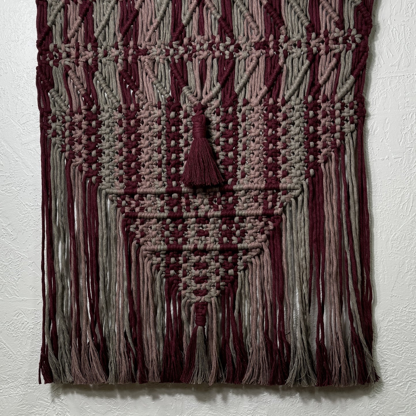Macrame | Bands of Burgundy & Grey