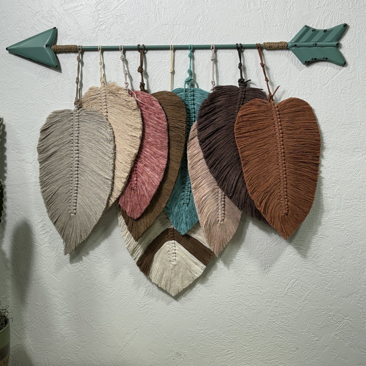 Macrame | Turquoise Arrow and Layered Feathers