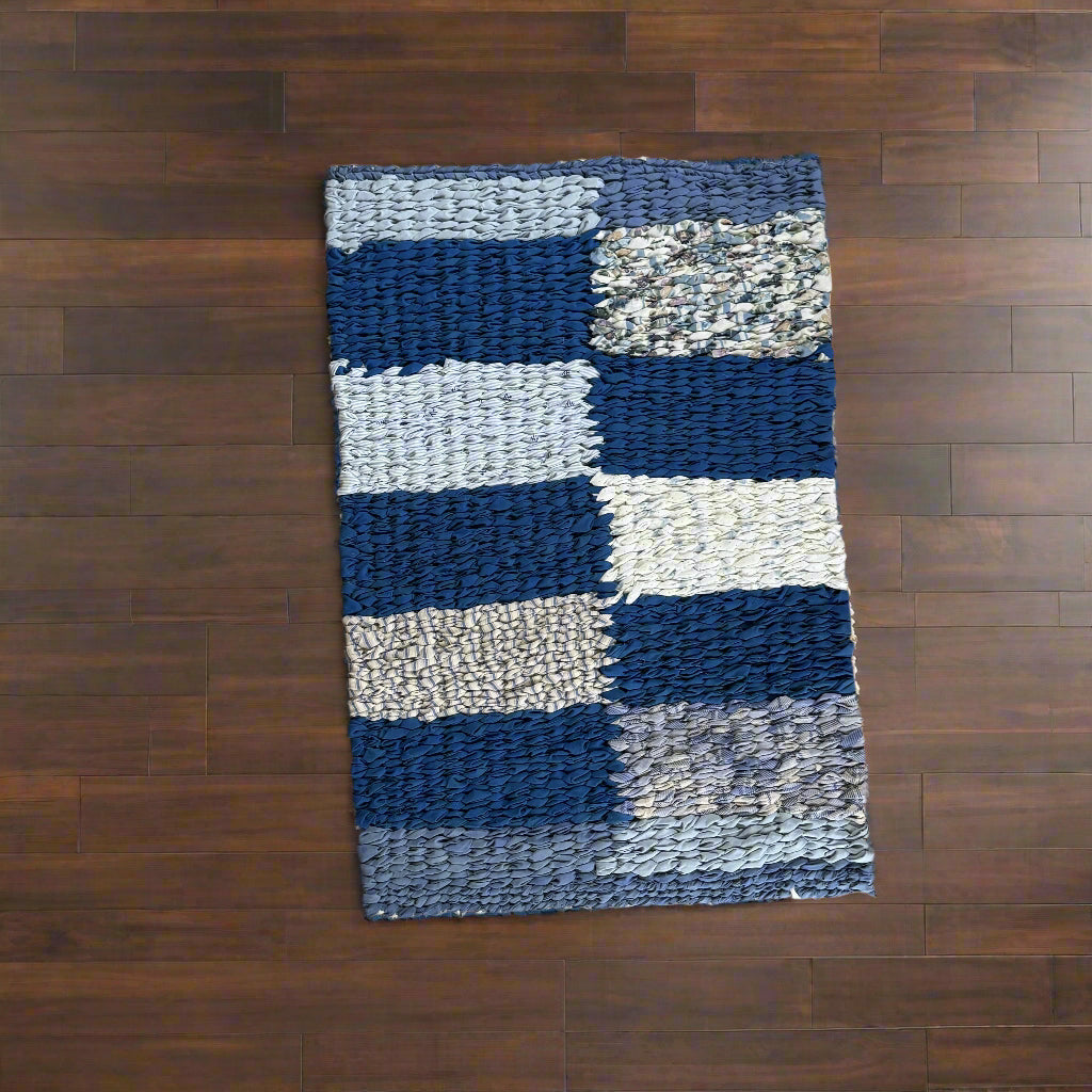 Rug | Skid Proof | Checkered Blue Hues