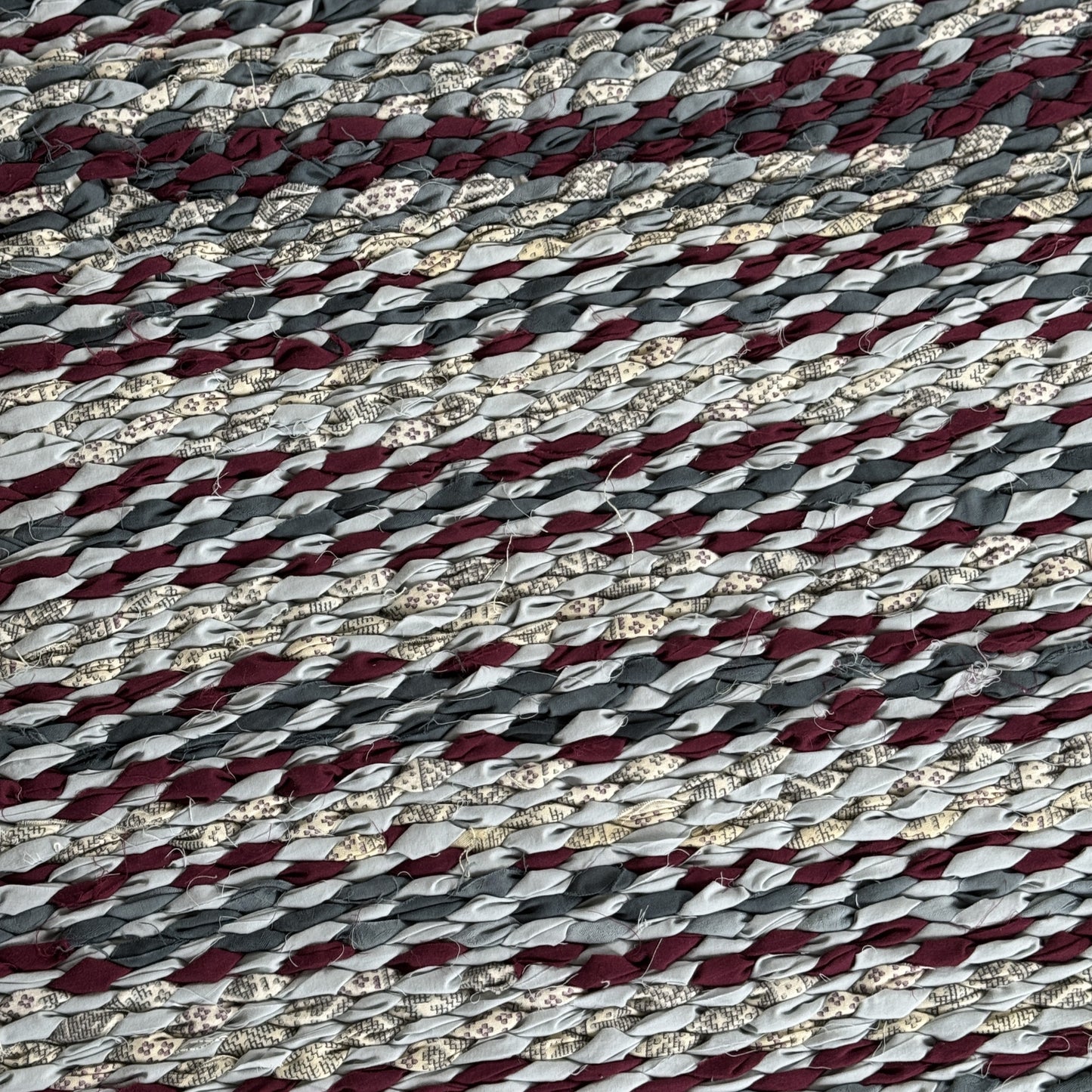 Rug | Skid Proof | Burgundy and Grays Stripes