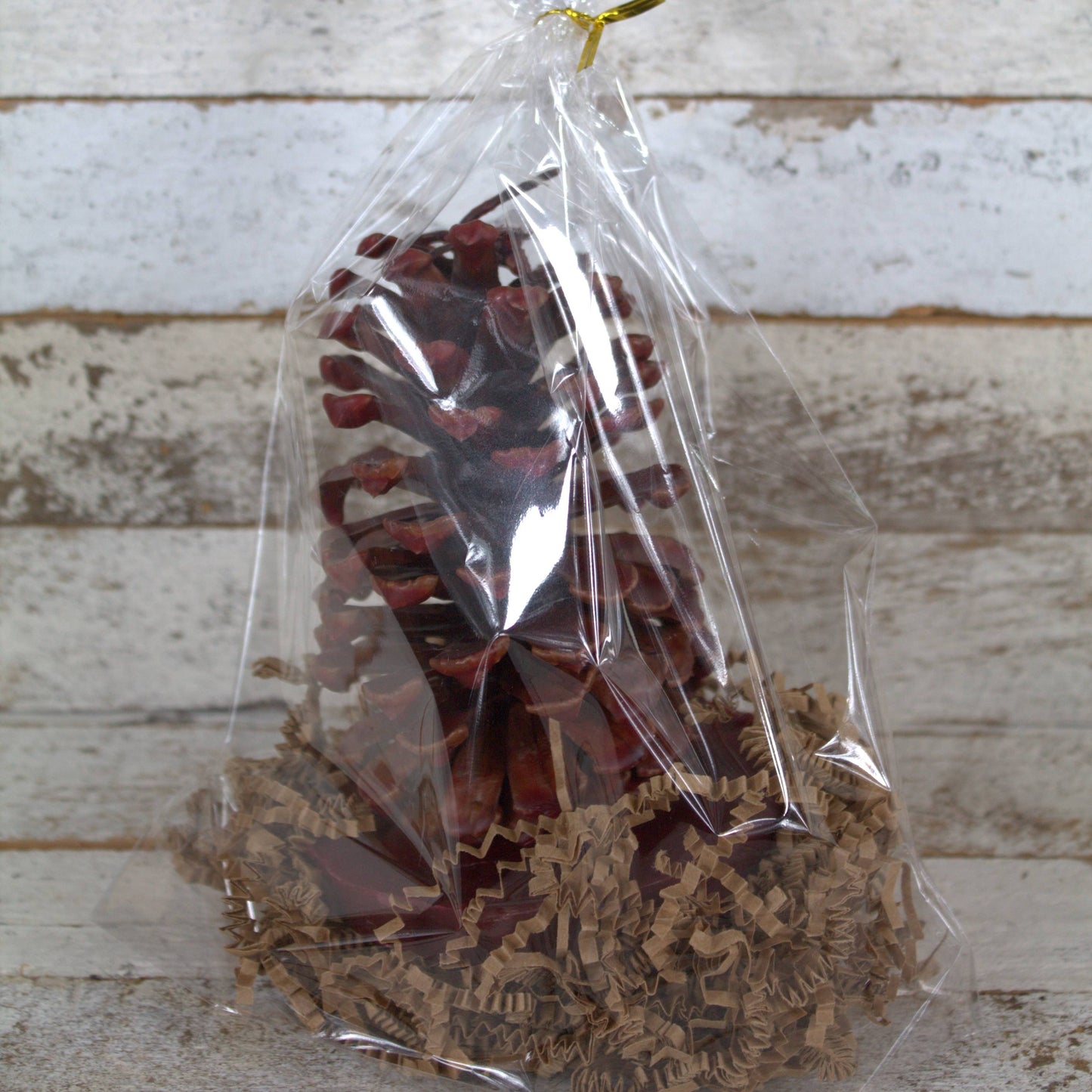 Fire Starters | Pinecones w/ Base | 100% Beeswax | Red | Large