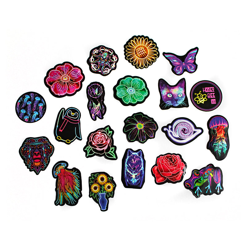 Neon Theme | Stickers | Pack of 20