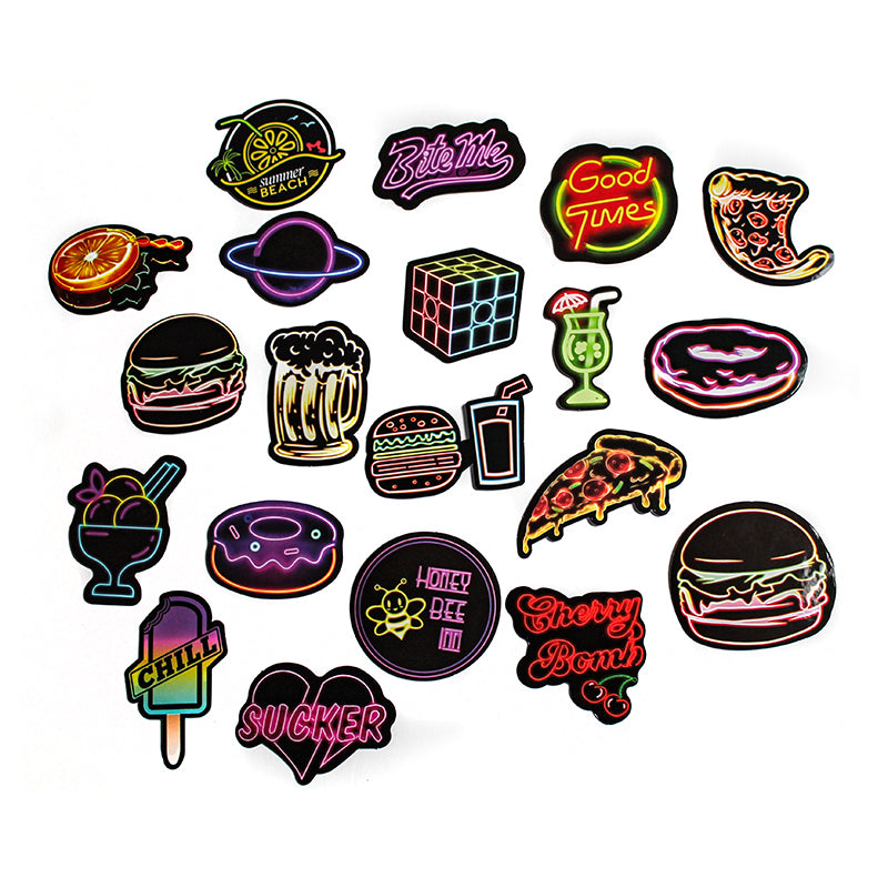 Neon Theme | Stickers | Pack of 20