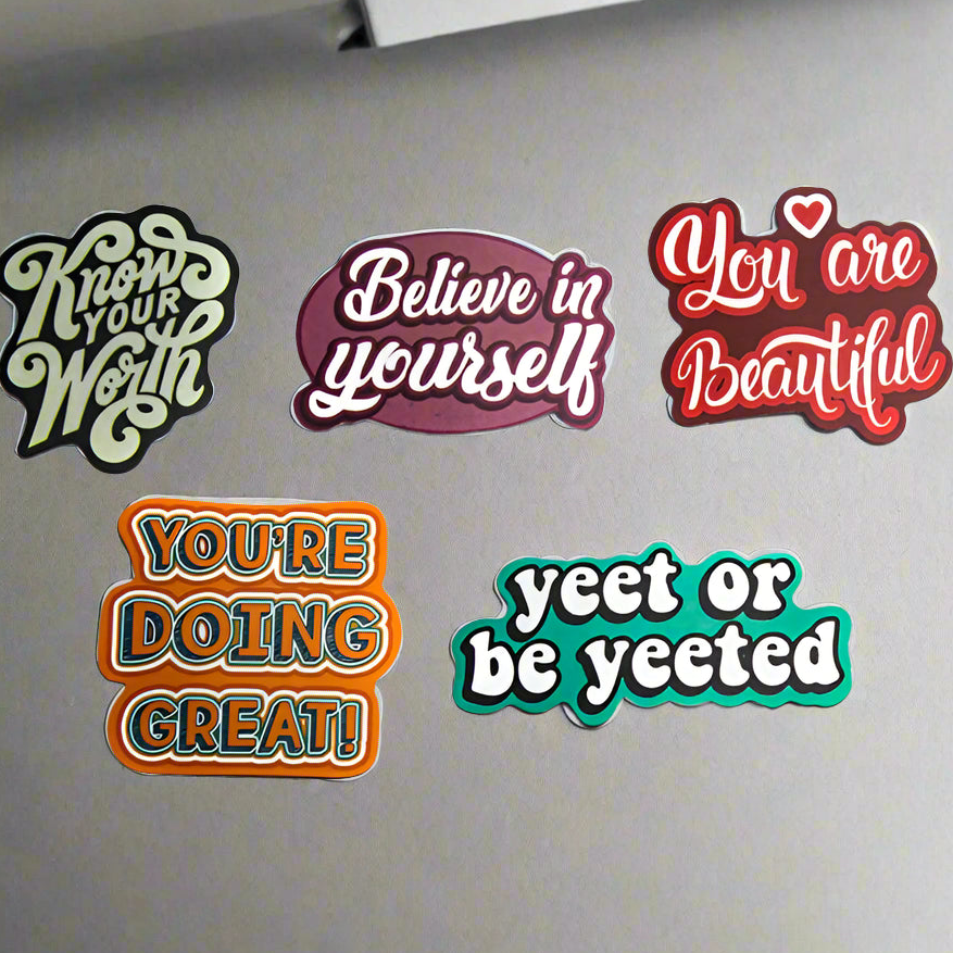 Sayings | Button Stickers | Pack of 5