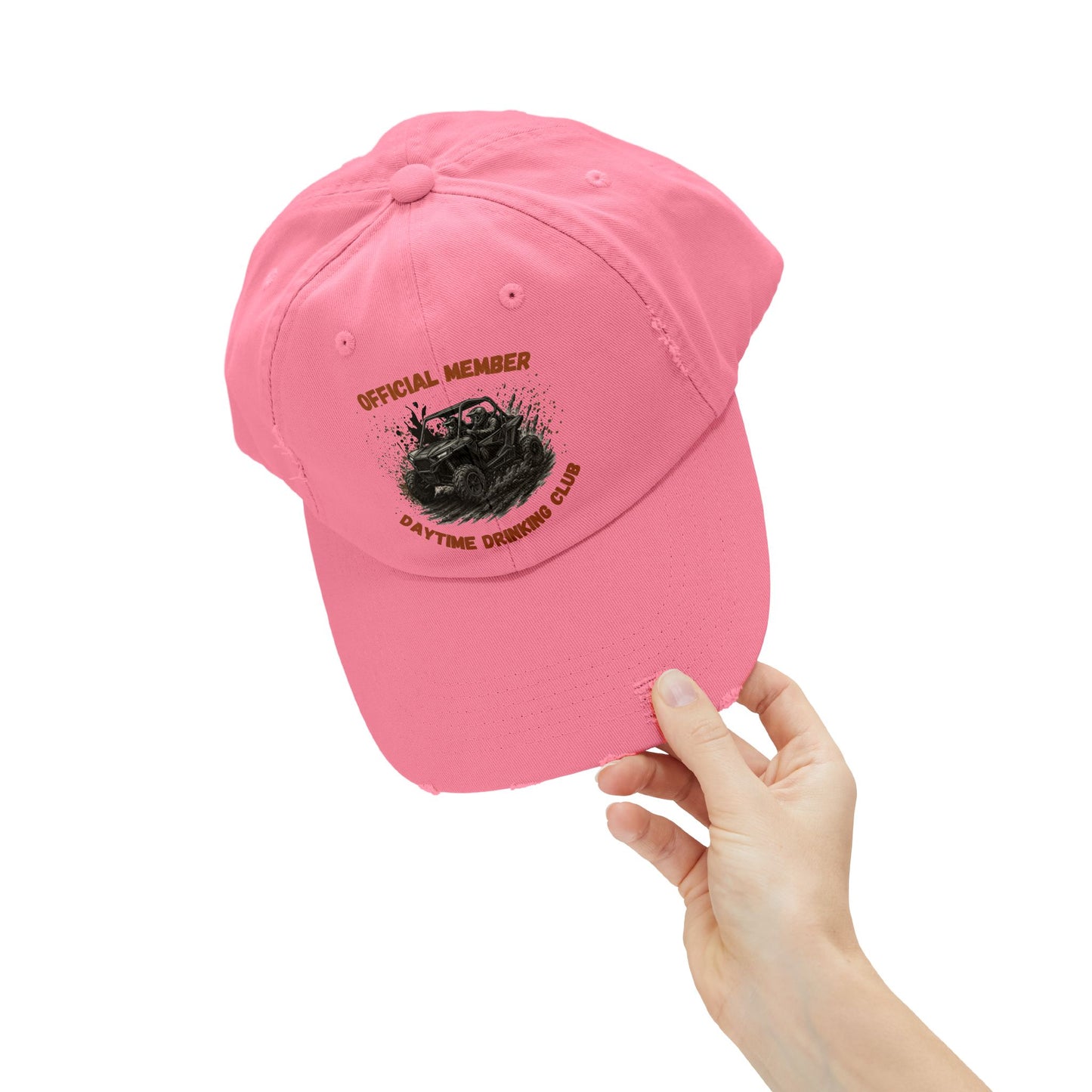 VIP Daytime Drinking Club | Side-by-Side Image | Unisex Distressed Cap