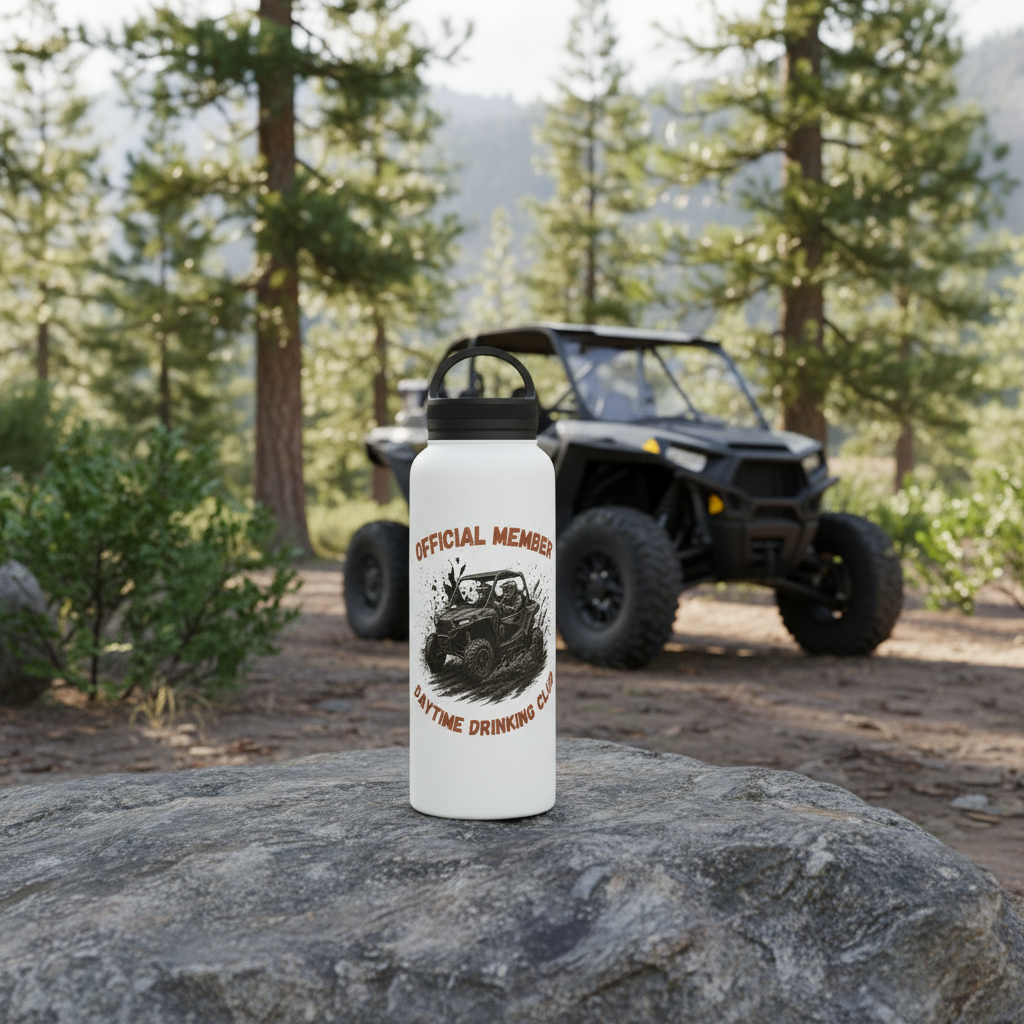 VIP Daytime Drinking Club | Side-by-Side Image | Stainless Steel Water Bottle | 12oz | 18oz | 32oz