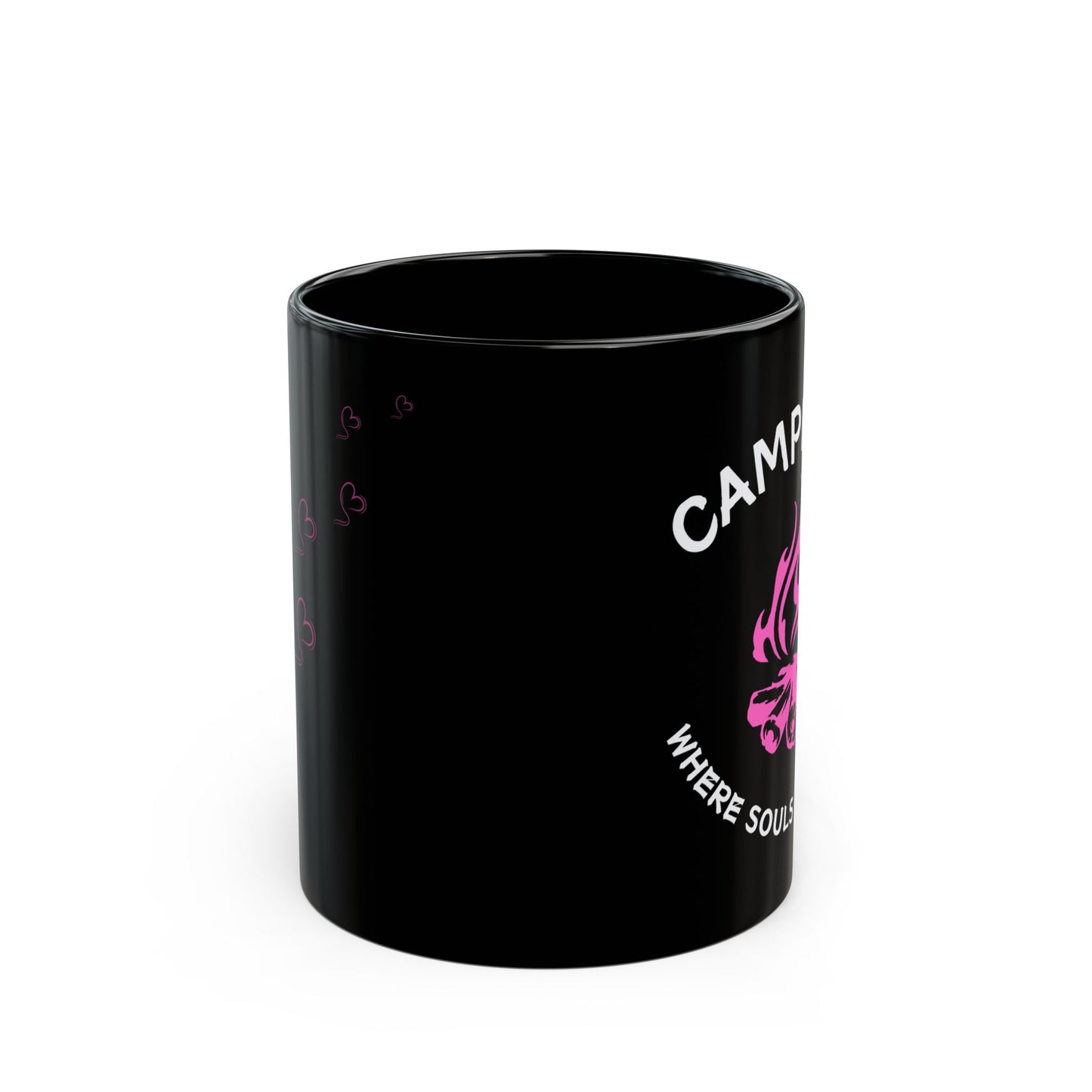 Campfire Soul Healing Black Mug | Pink | Ceramic Mug | 11 oz