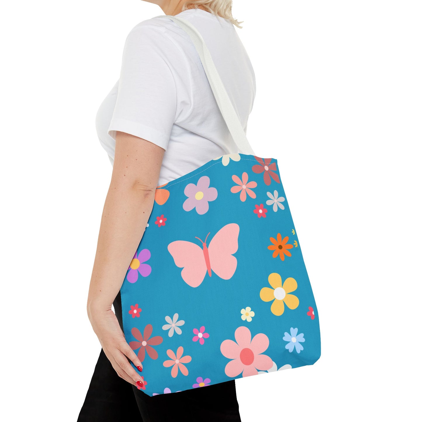 Butterfly in Flowers - Tote Bag