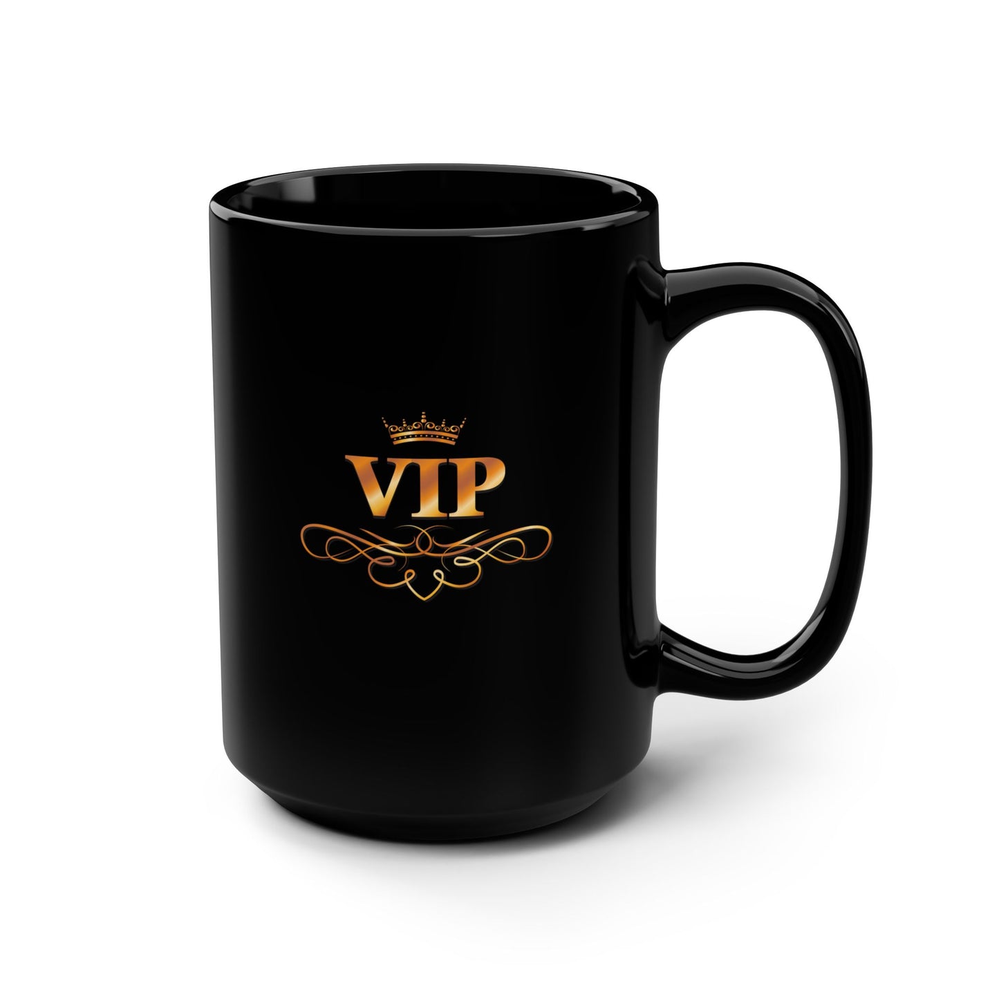 VIP Daytime Drinking Club Mug | Side-by-Side Image | Black Ceramic Mug | 15 oz