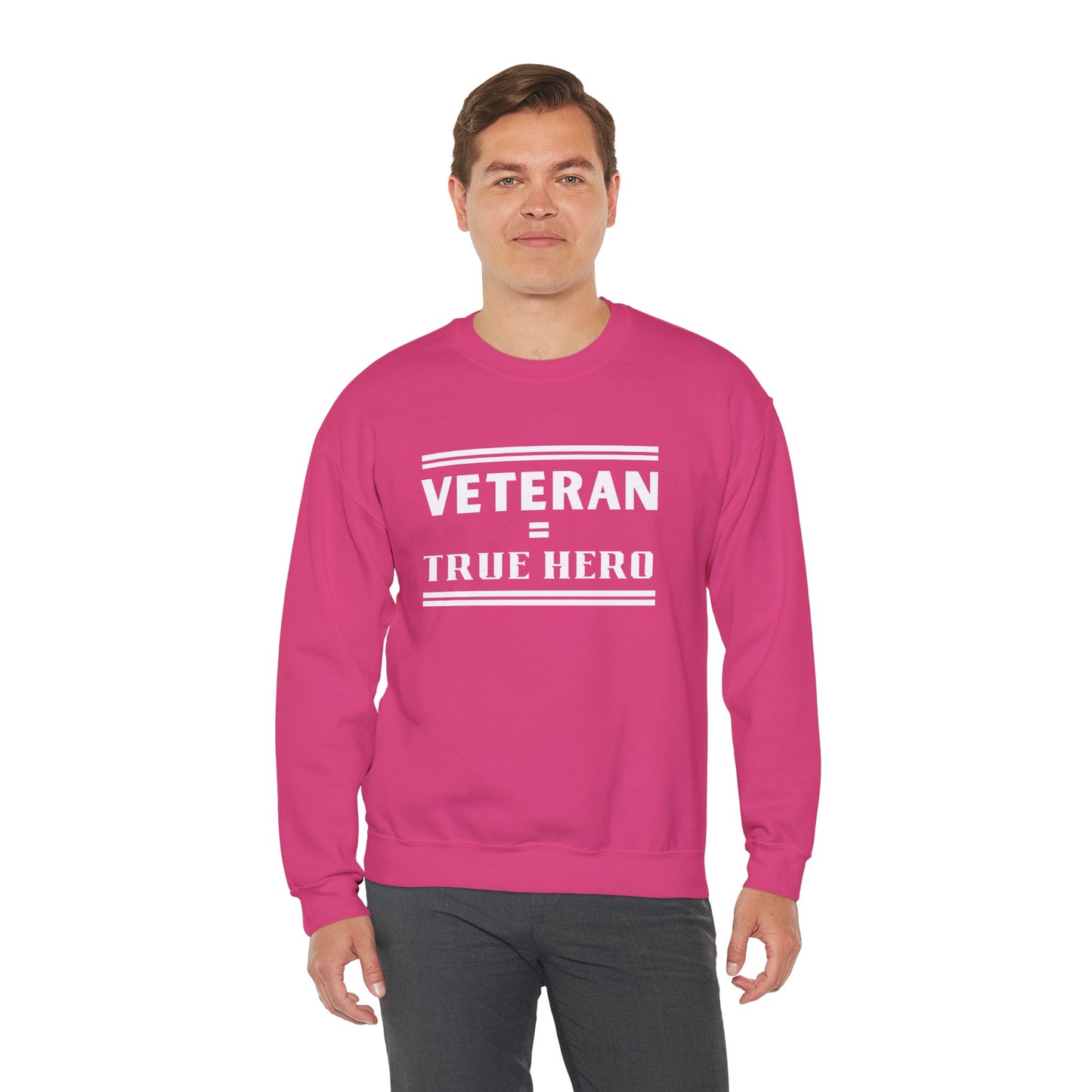 Veteran = True Hero | Unisex Heavy Blend Crewneck Sweatshirt