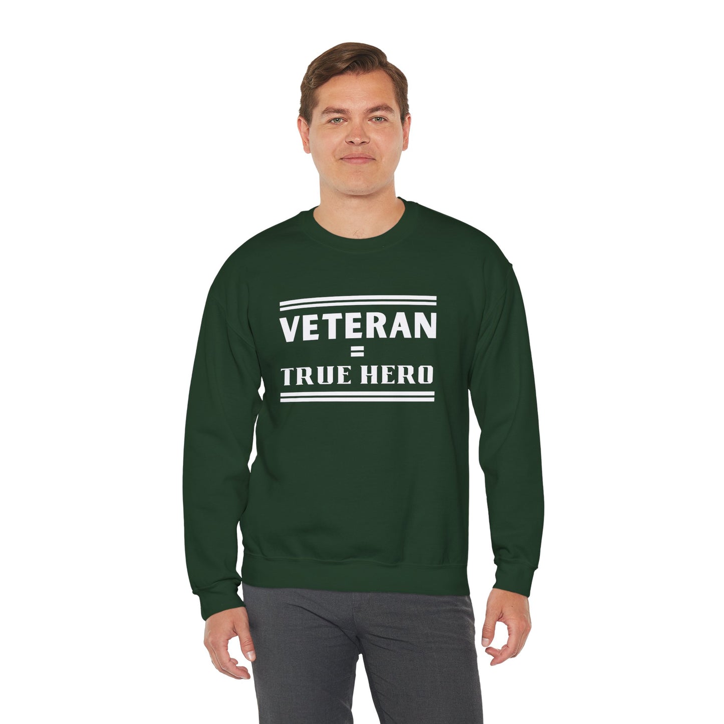 Veteran = True Hero | Unisex Heavy Blend Crewneck Sweatshirt