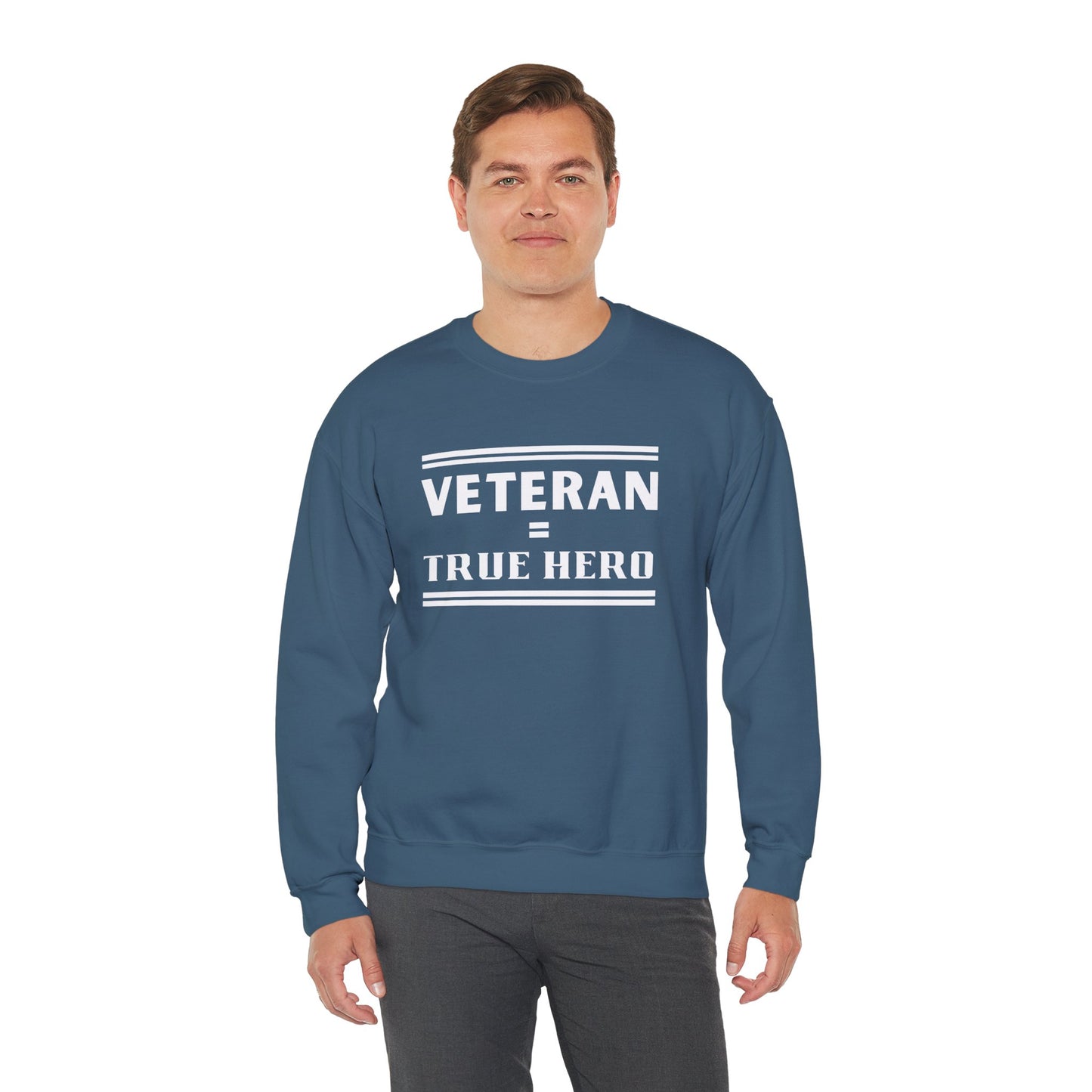 Veteran = True Hero | Unisex Heavy Blend Crewneck Sweatshirt