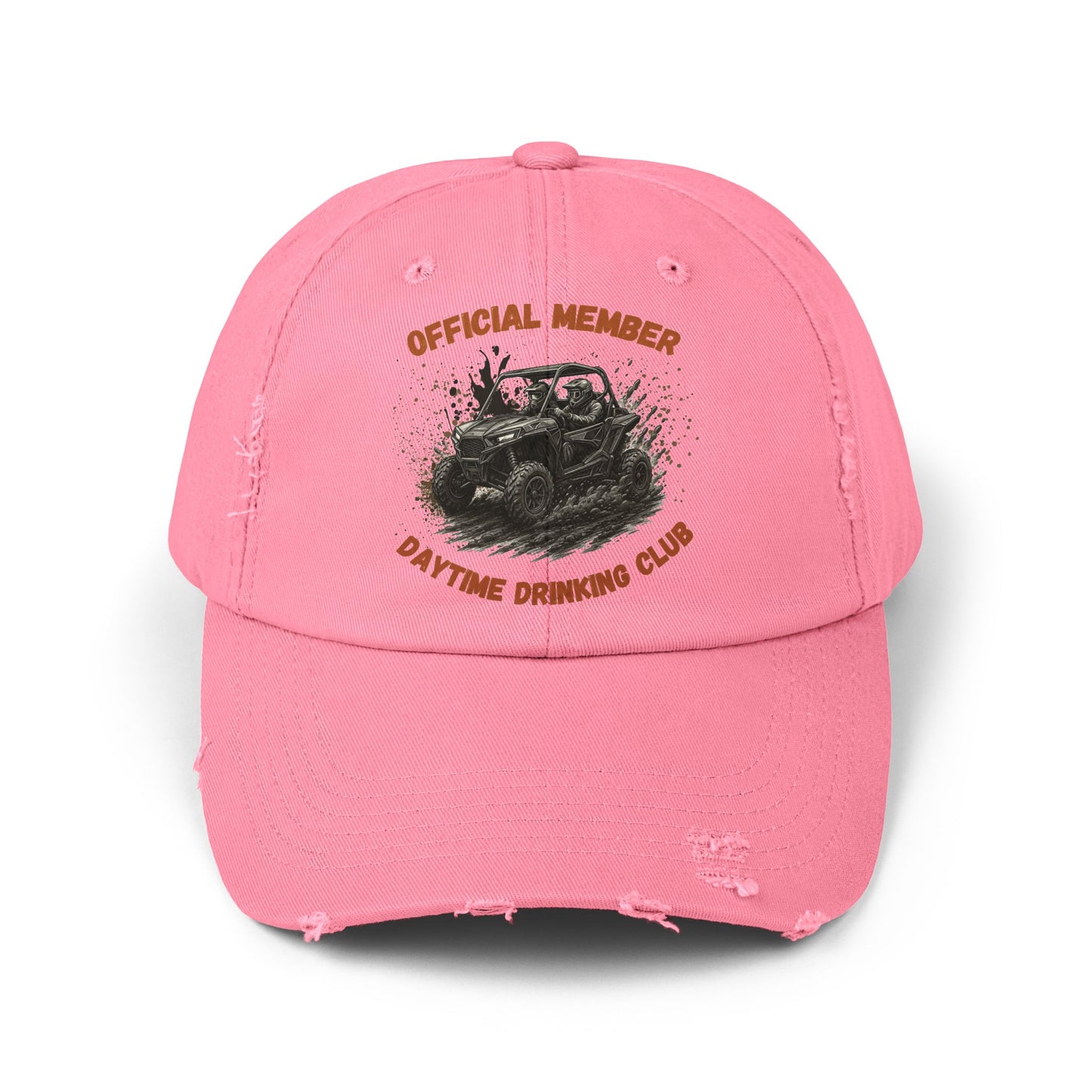 VIP Daytime Drinking Club | Side-by-Side Image | Unisex Distressed Cap