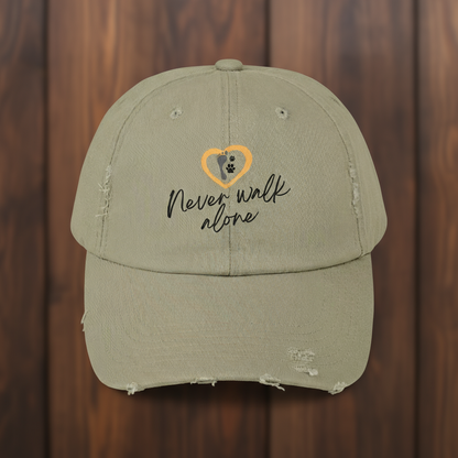 Never Walk Alone | Unisex Distressed Cap