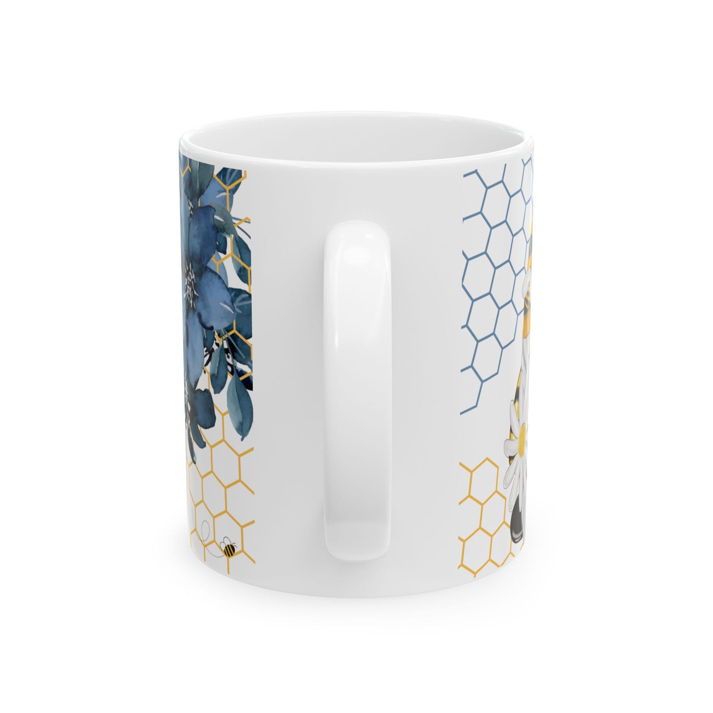Gnome | Daisy | Blue Flowers | Ceramic Mug | 11 oz