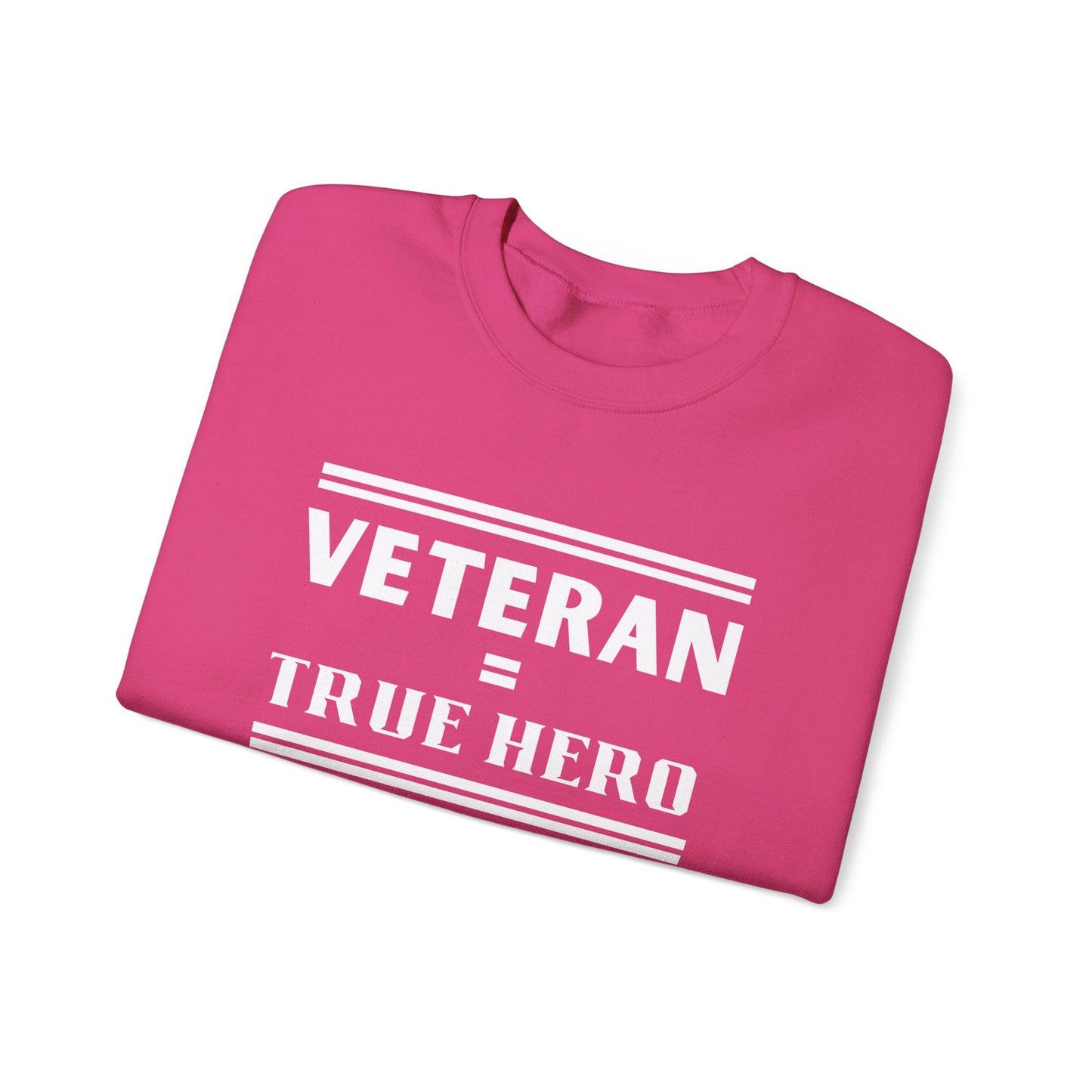 Veteran = True Hero | Unisex Heavy Blend Crewneck Sweatshirt