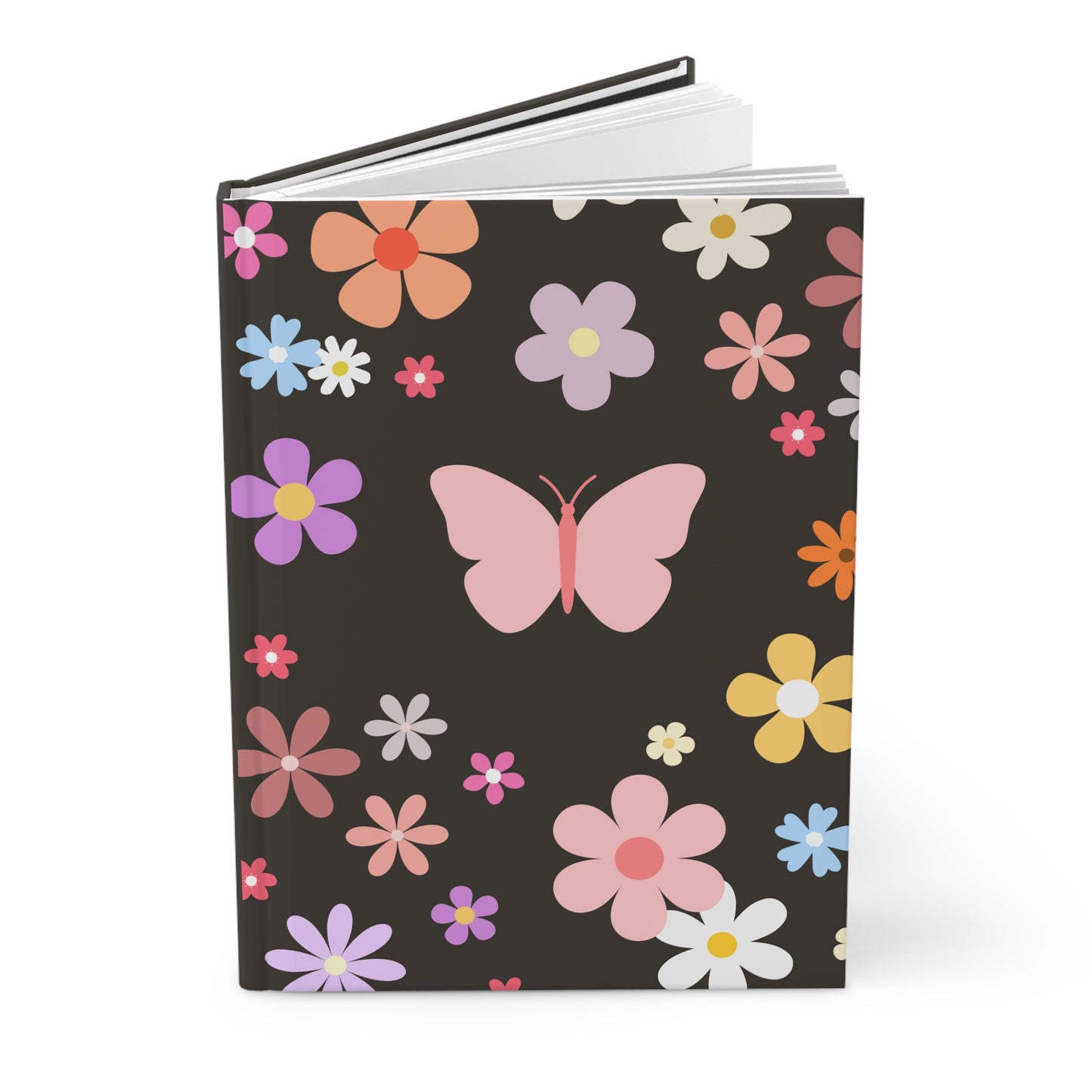 Butterfly Spring Flowers - Hardcover Journal Matte