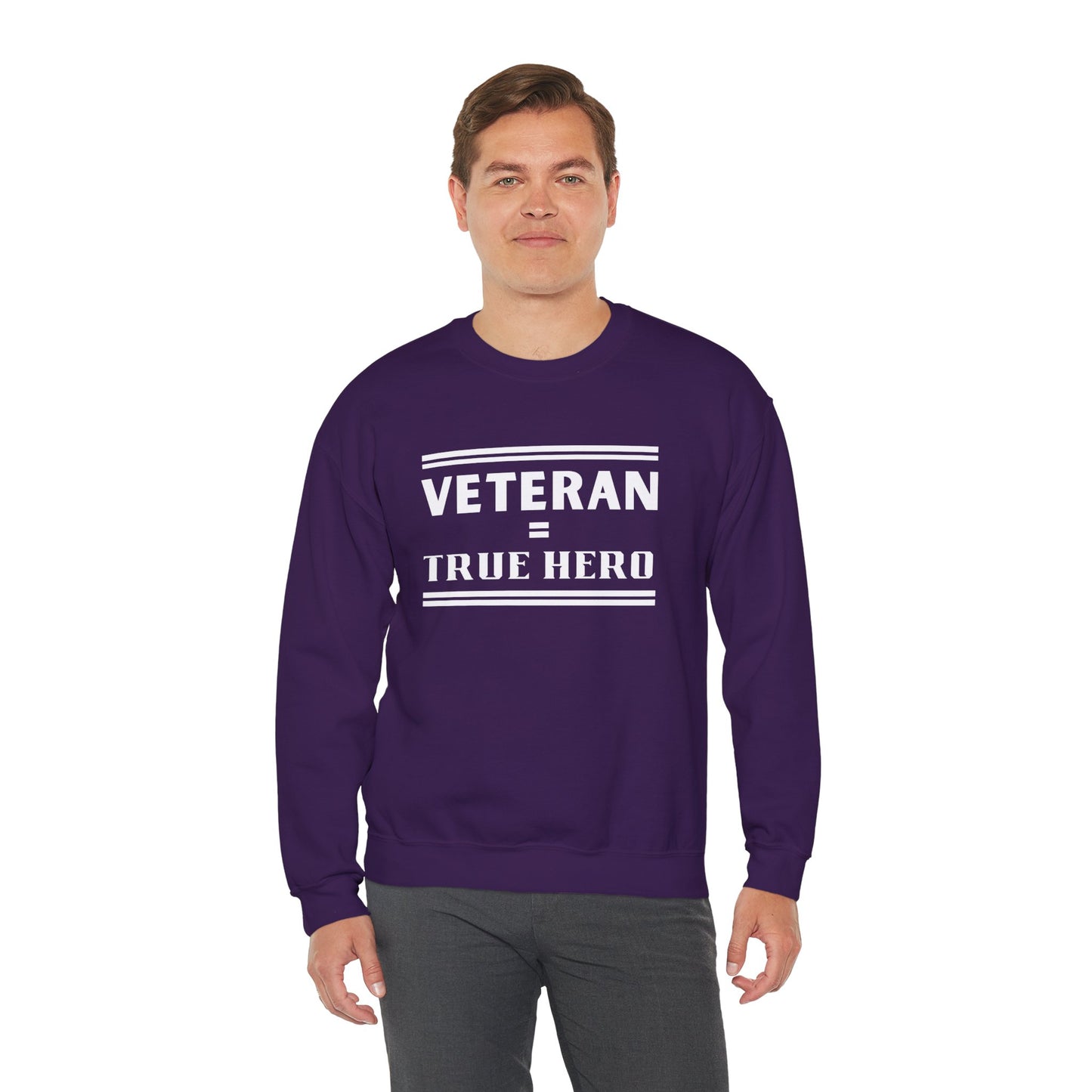 Veteran = True Hero | Unisex Heavy Blend Crewneck Sweatshirt