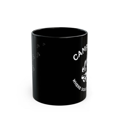 Campfire Soul Healing Black Mug | White | Ceramic Mug | 11 oz
