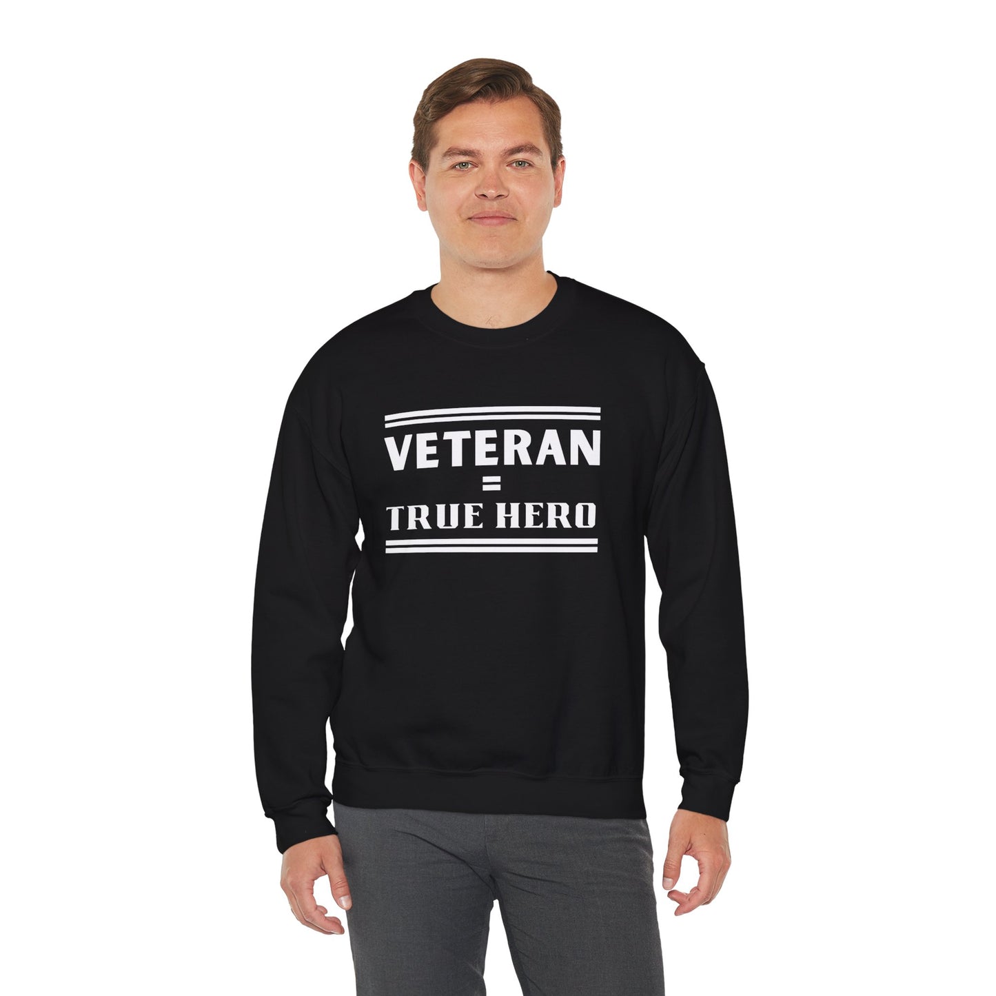 Veteran = True Hero | Unisex Heavy Blend Crewneck Sweatshirt