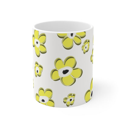 Yellow Floral | Ceramic Mug | 11 oz