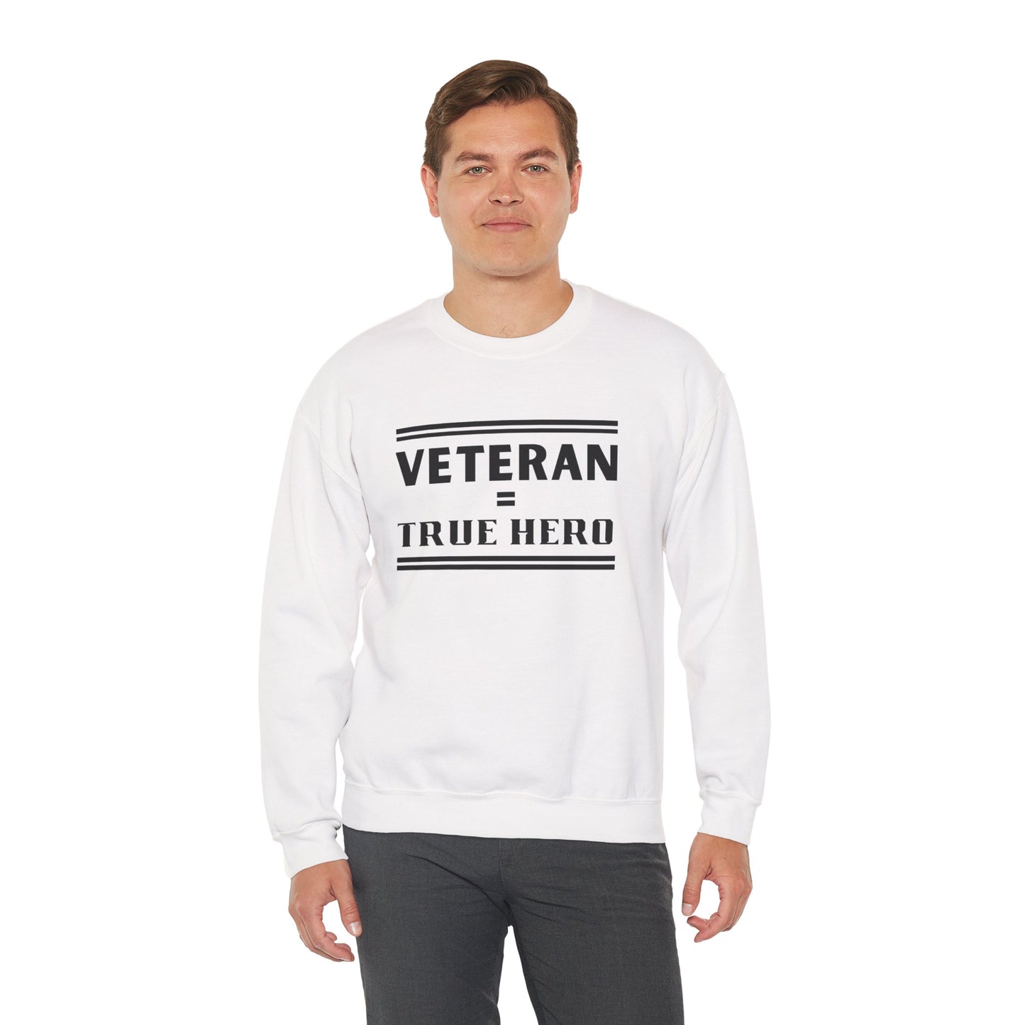 Veteran = True Hero | Unisex Heavy Blend Crewneck Sweatshirt