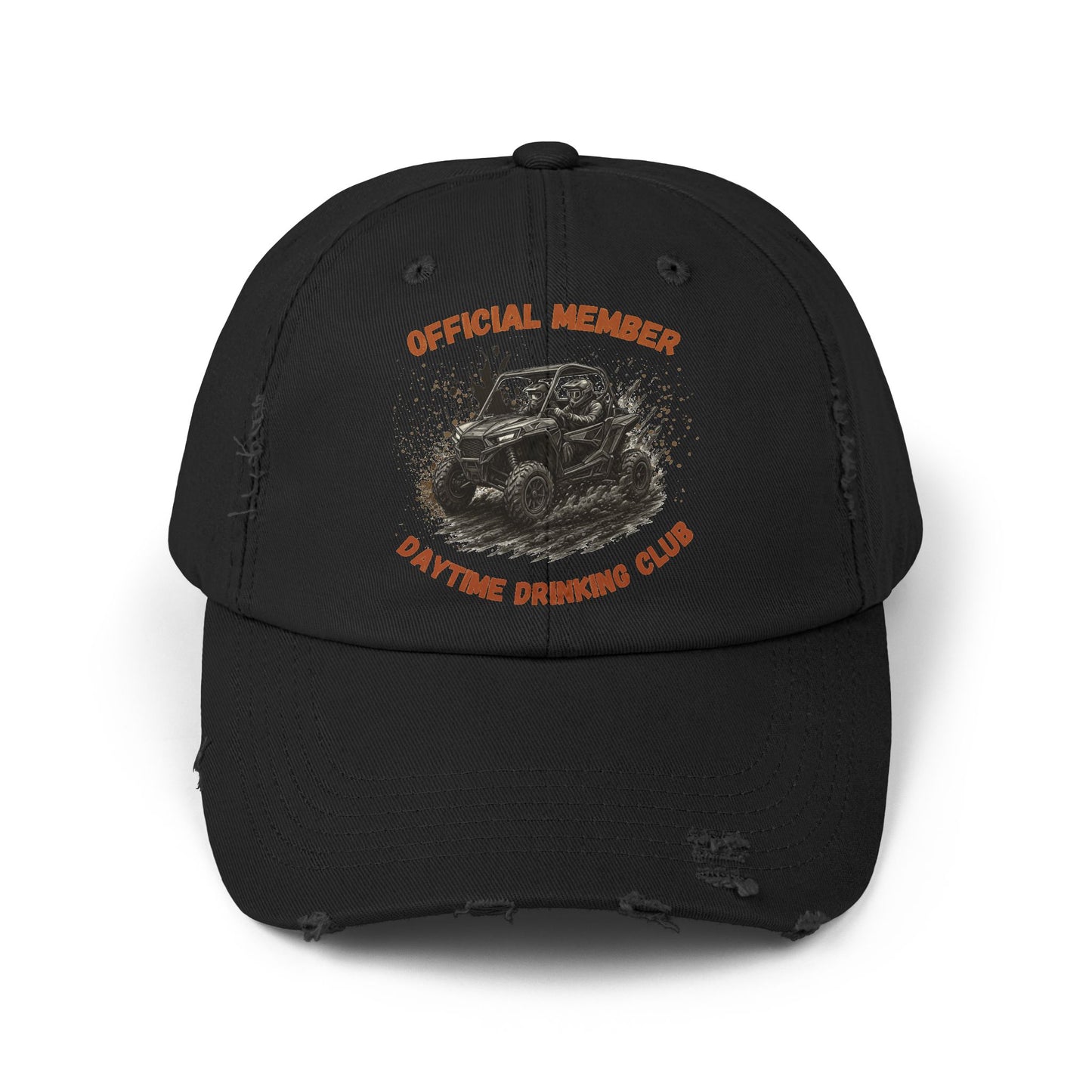 VIP Daytime Drinking Club | Side-by-Side Image | Unisex Distressed Cap