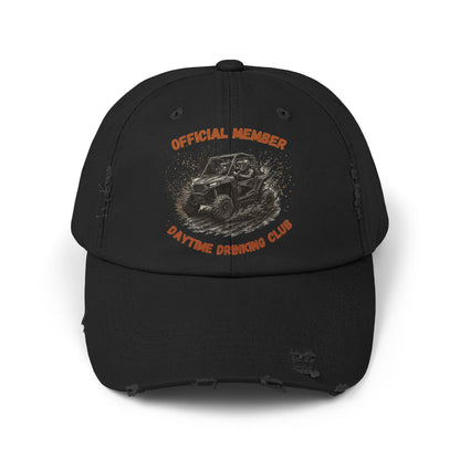 VIP Daytime Drinking Club | Side-by-Side Image | Unisex Distressed Cap