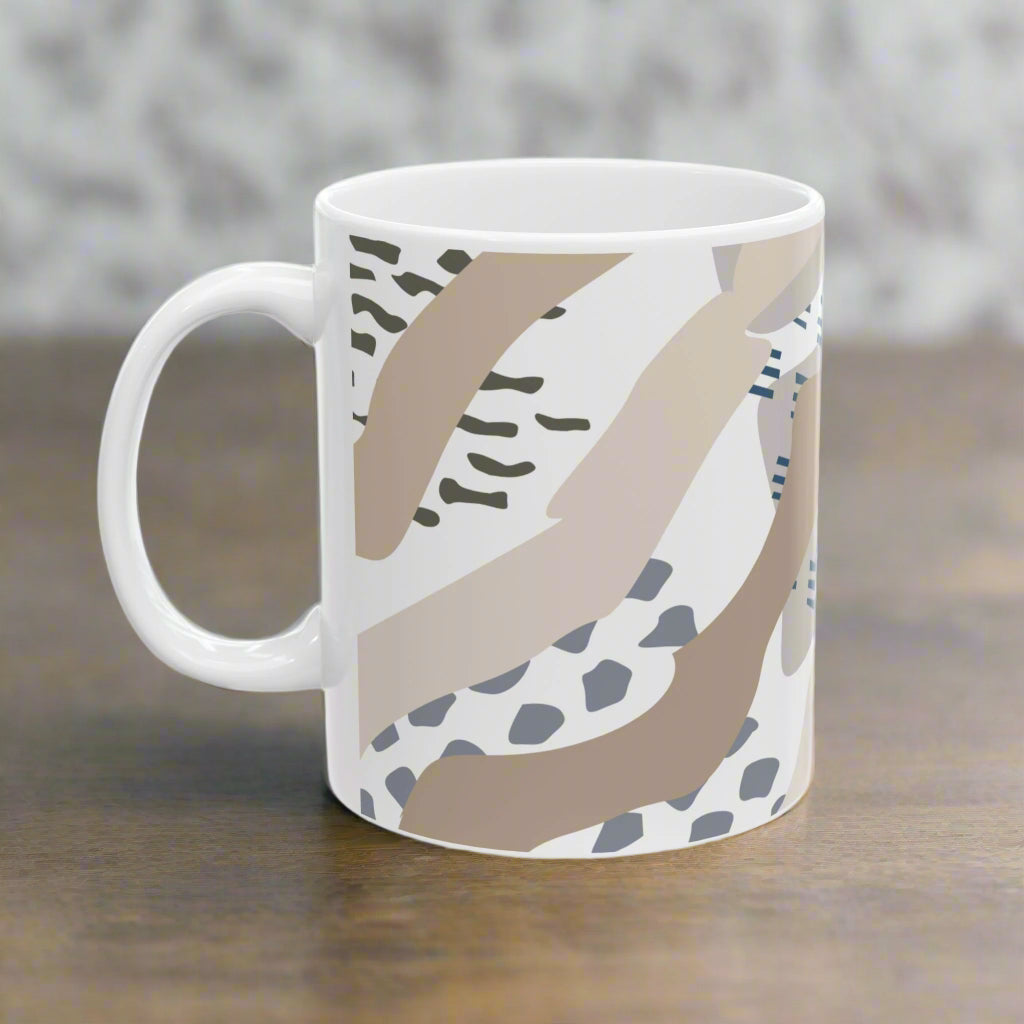 Retro Art | Flows of Creams | Ceramic Mug | 11 oz
